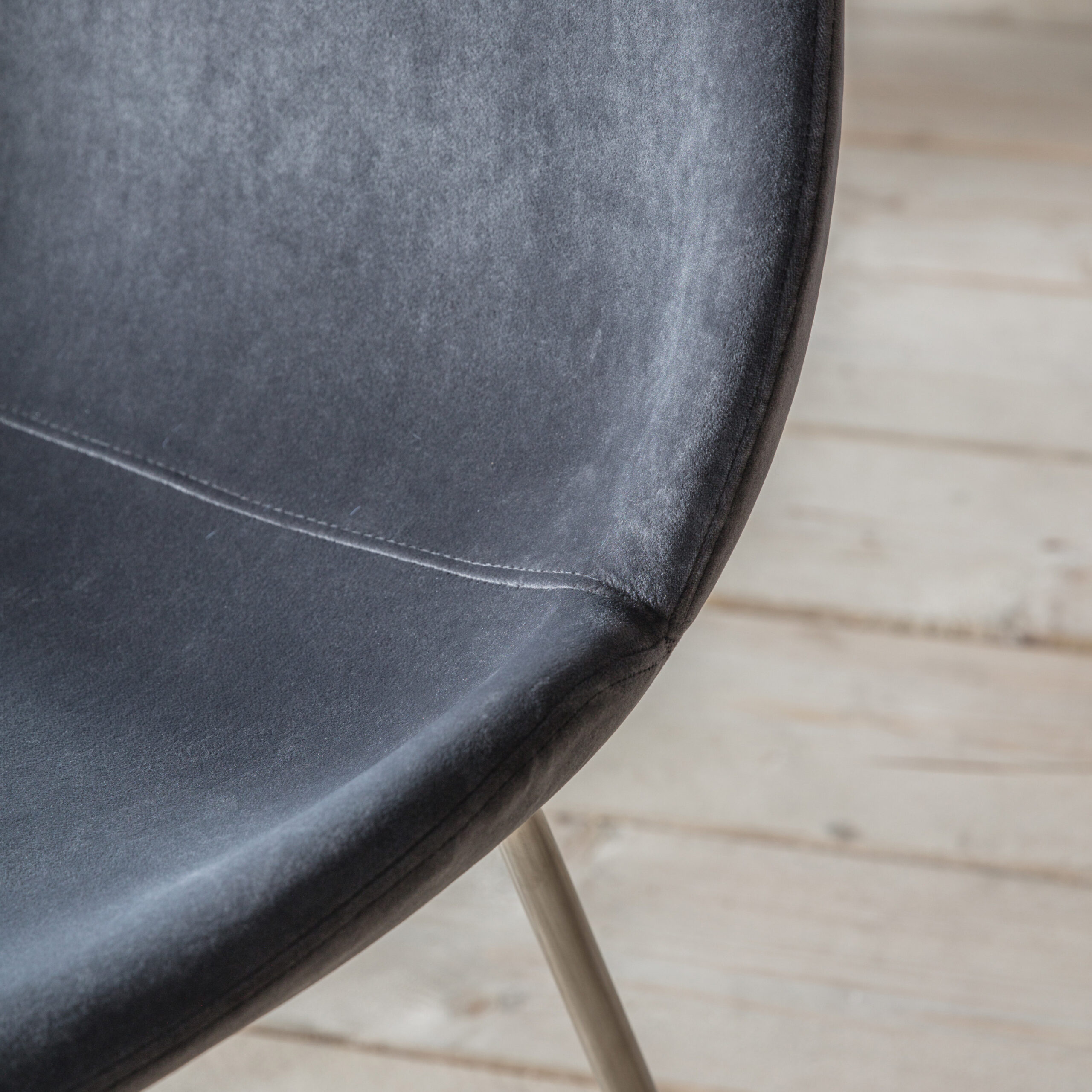Callahan Grey Velvet Dining Chairs - Set of 2 Chairs - Image 2