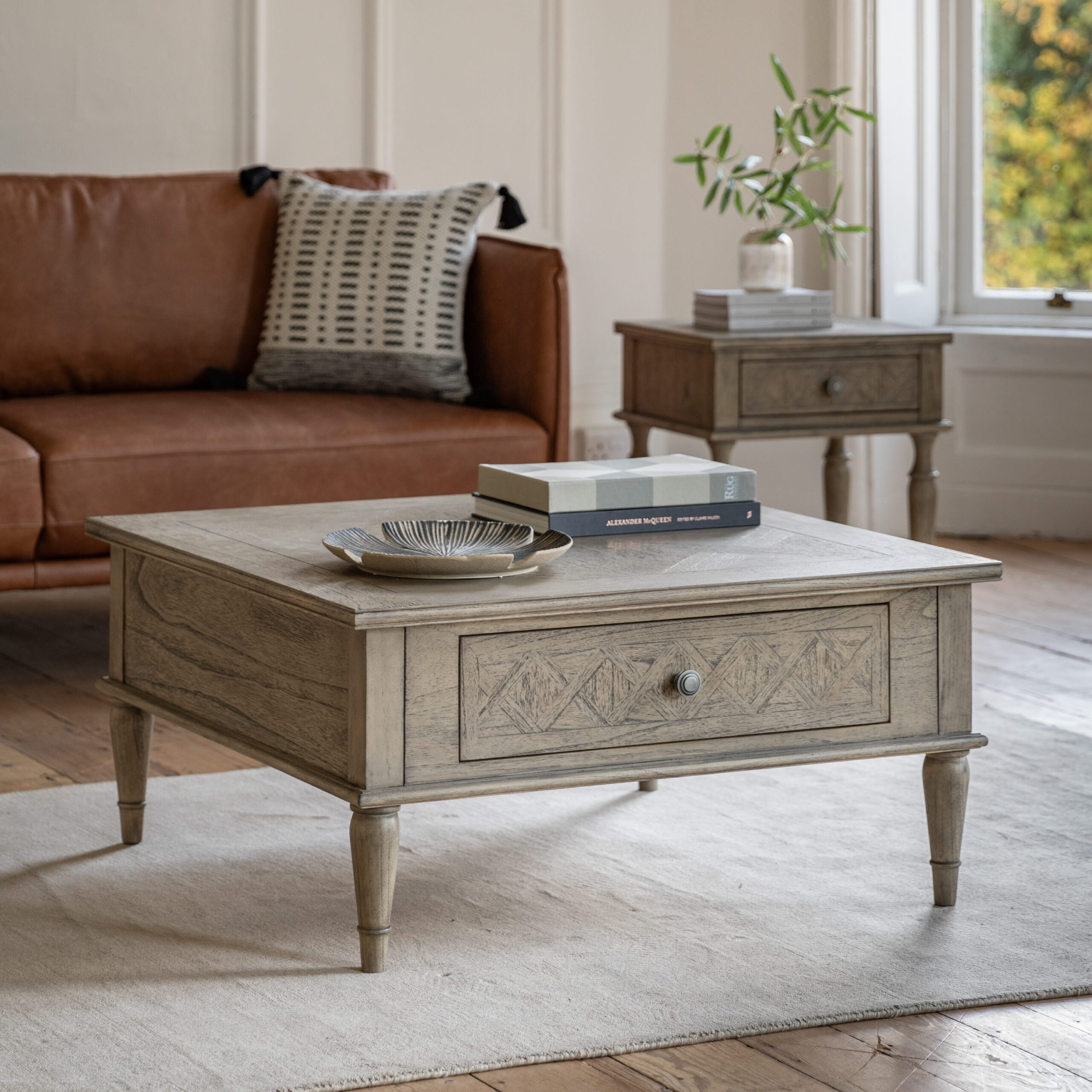 Provence Square 2 Drawer Coffee Table