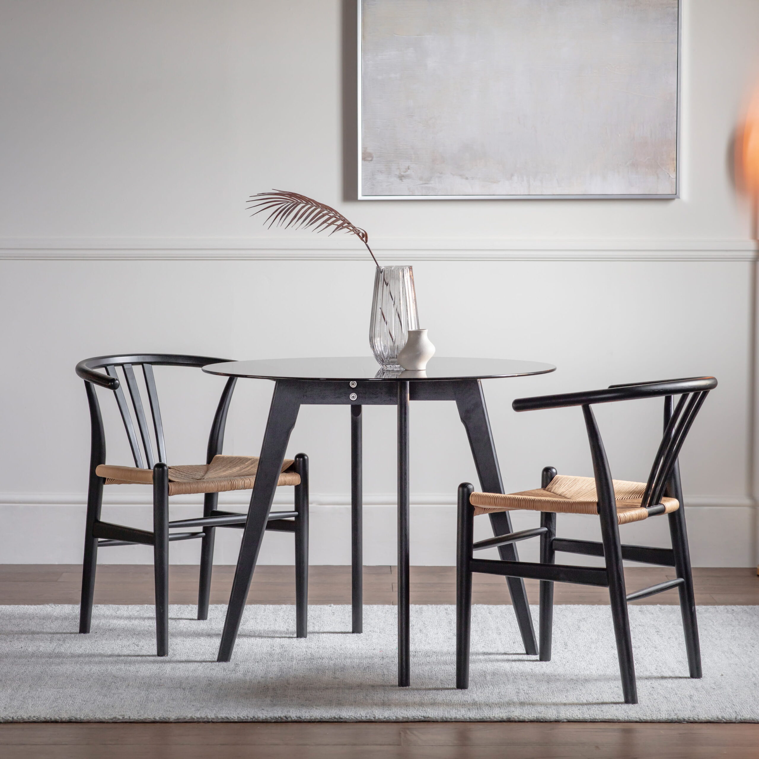 Hadley Round Dining Table Black
