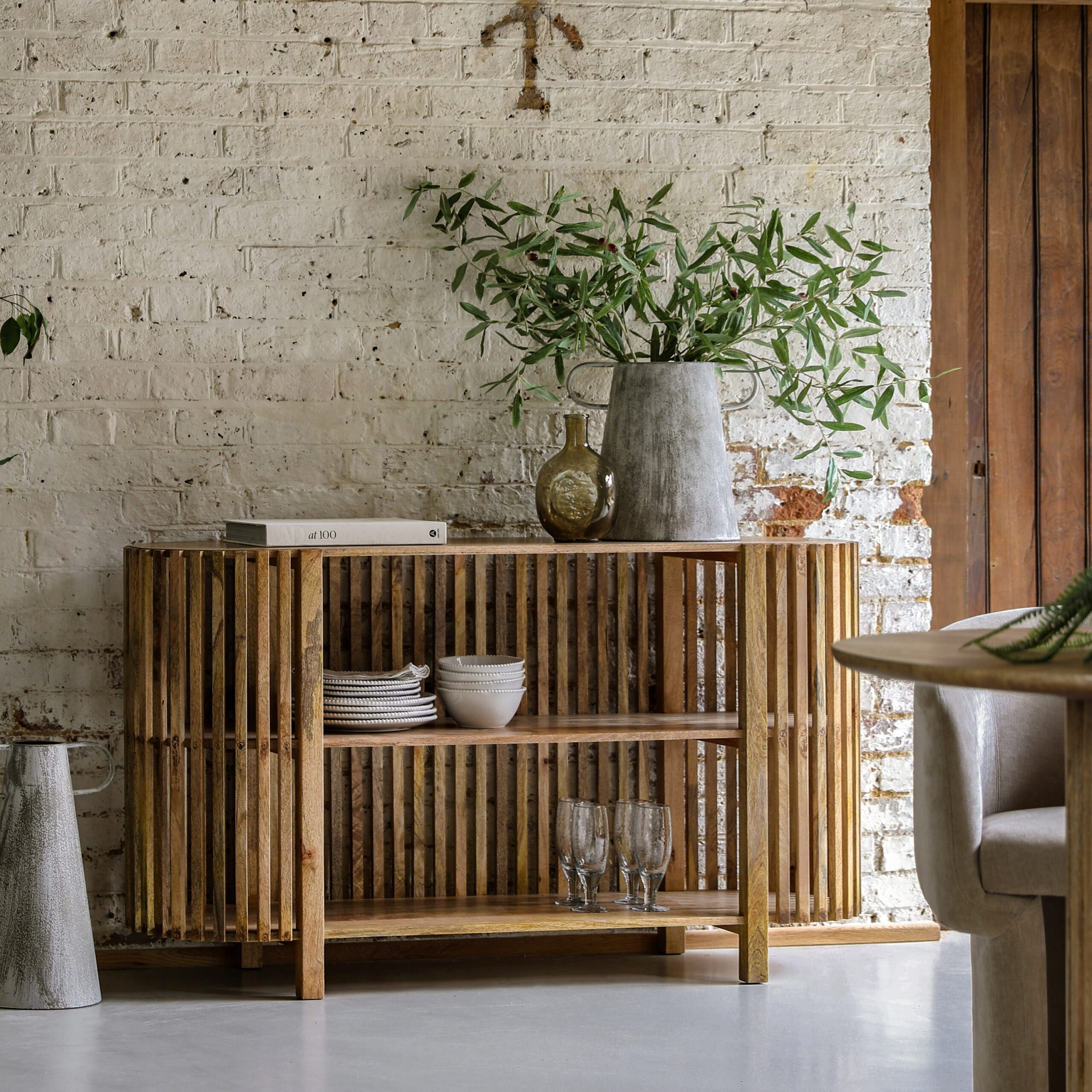 Bergen Slatted Console Table