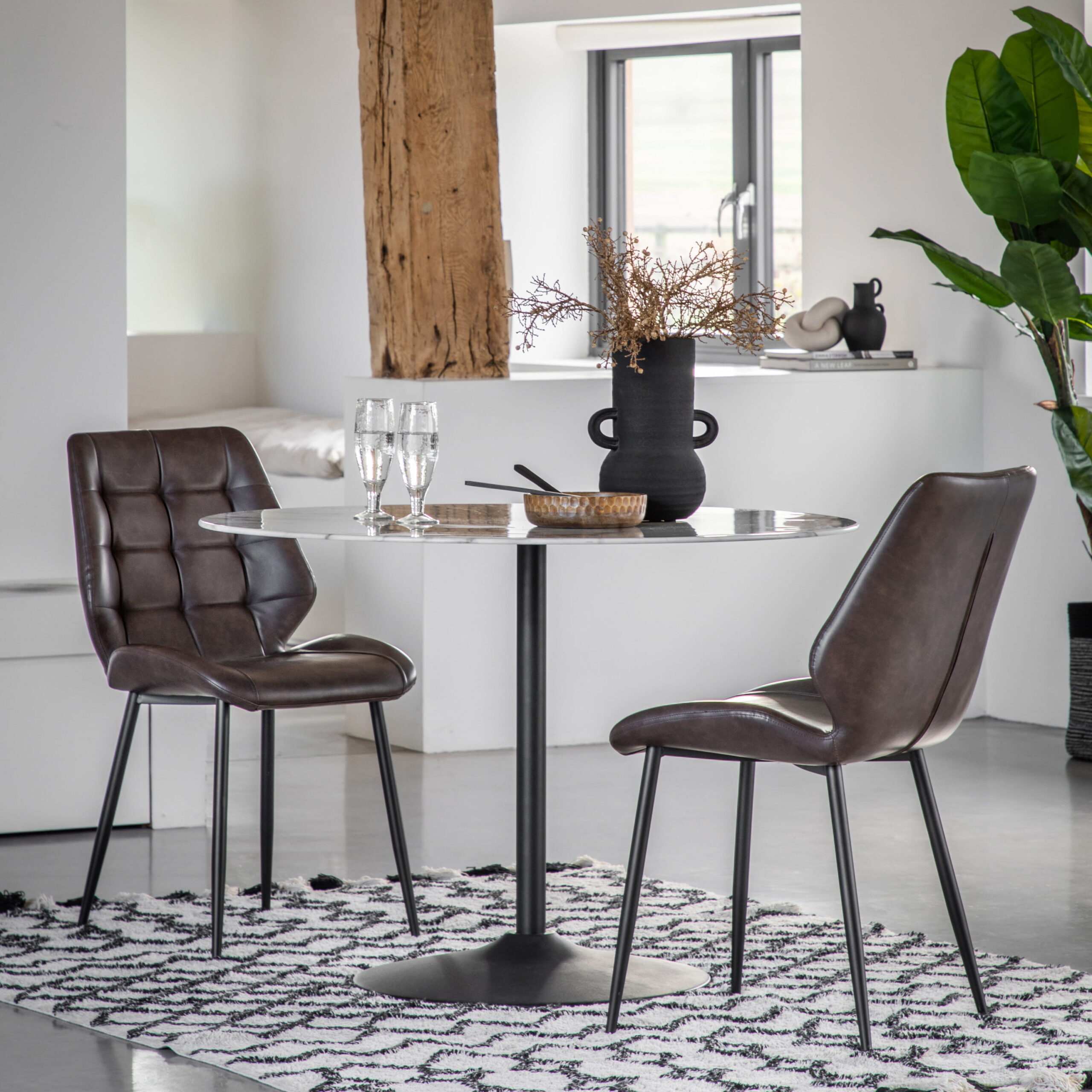 Pembroke Dining Table White Marble Effect