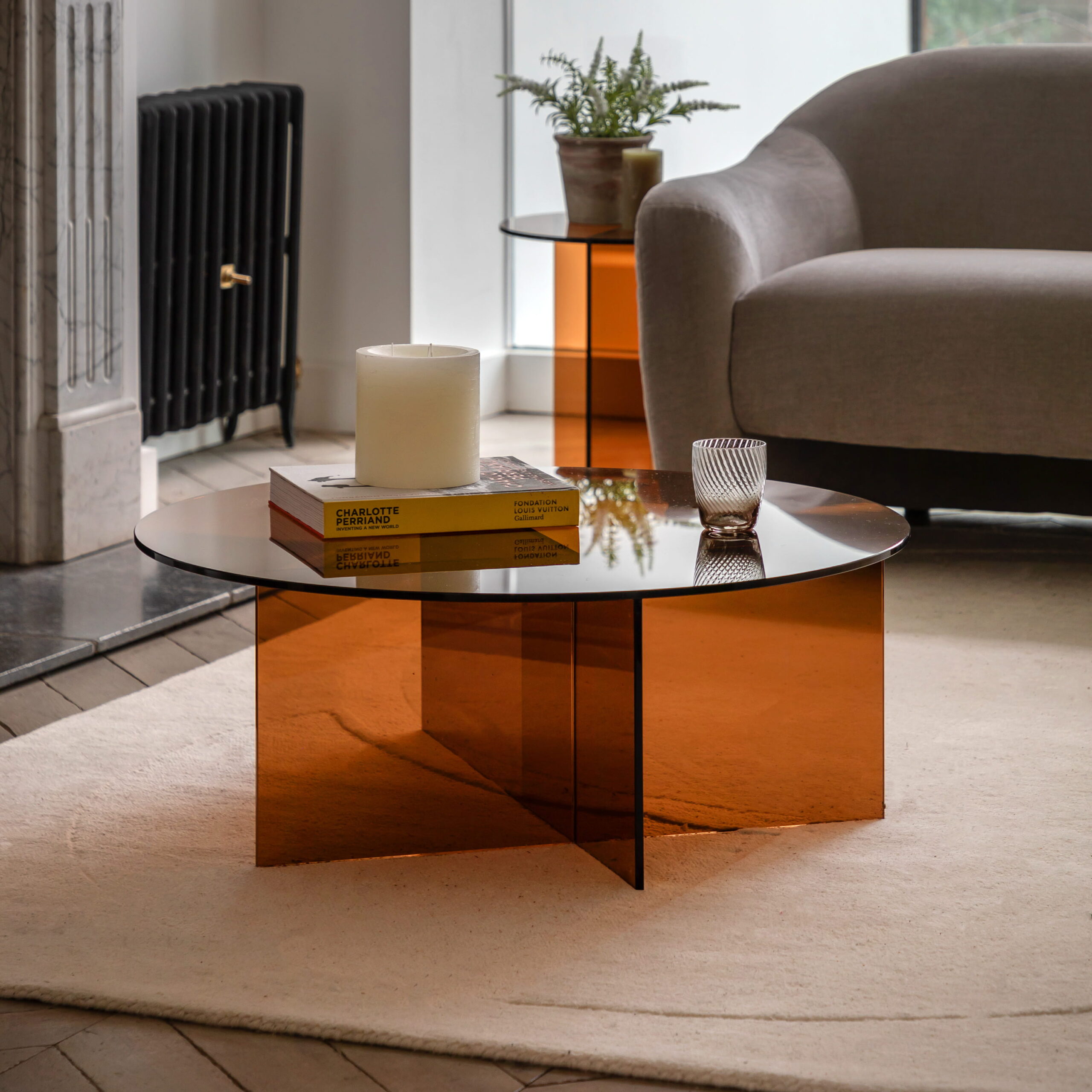 Prati Glass Coffee Table Bronze