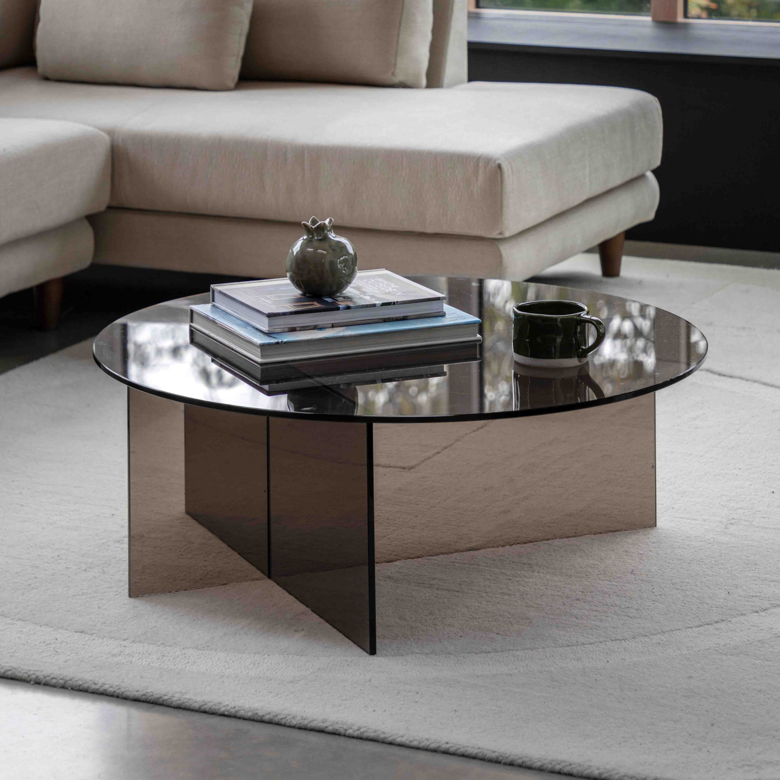 Prati Glass Coffee Table Charcoal