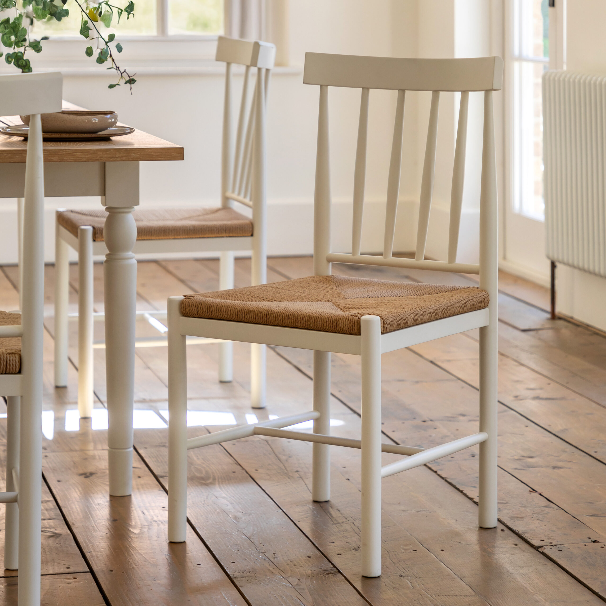 Harrow White Dining Chairs - Set of 2 Chairs