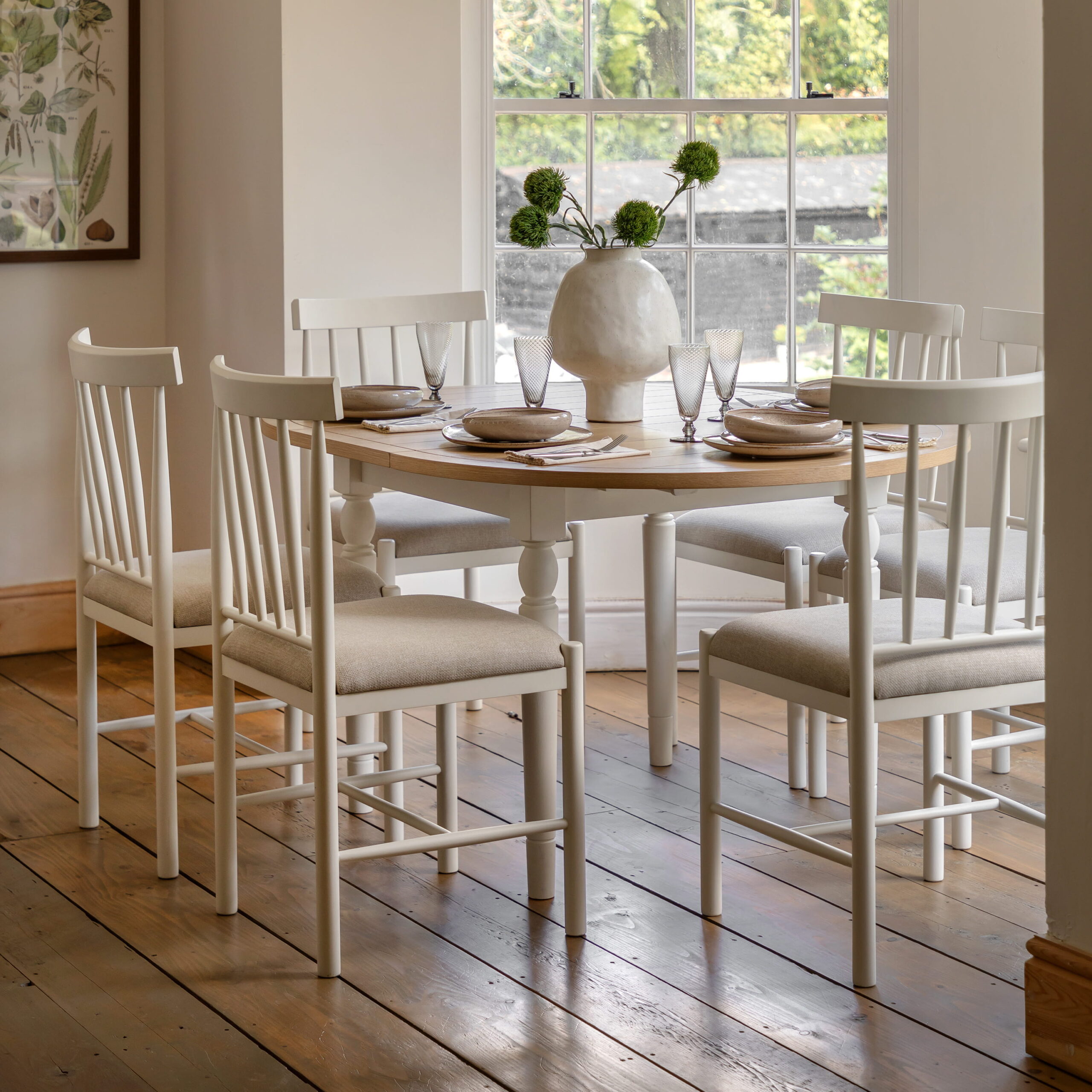 Harrow Round Extending Dining Table White