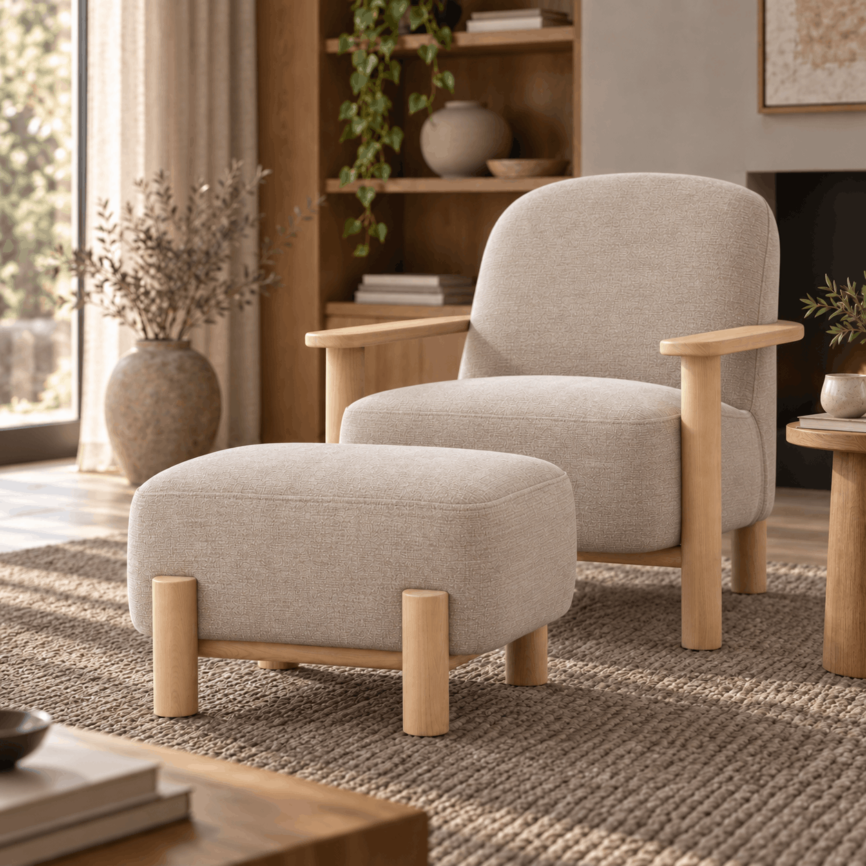 Hensby Footstool Willow Dusty