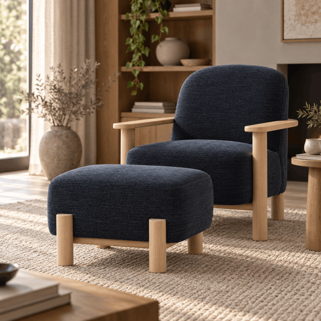 Hensby Footstool Willow Pacific