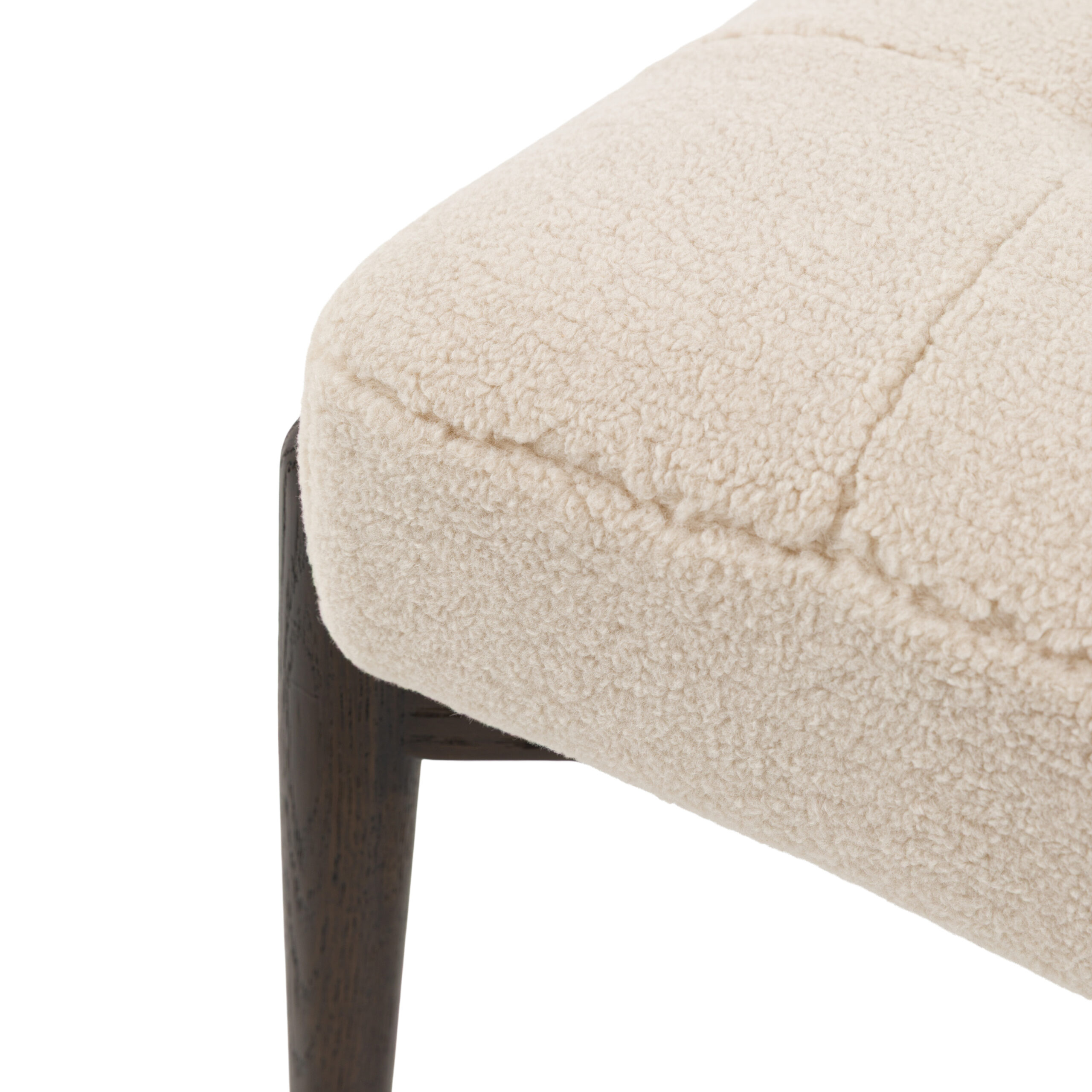 Hoxton Footstool Cream Faux Sheepskin - Image 7