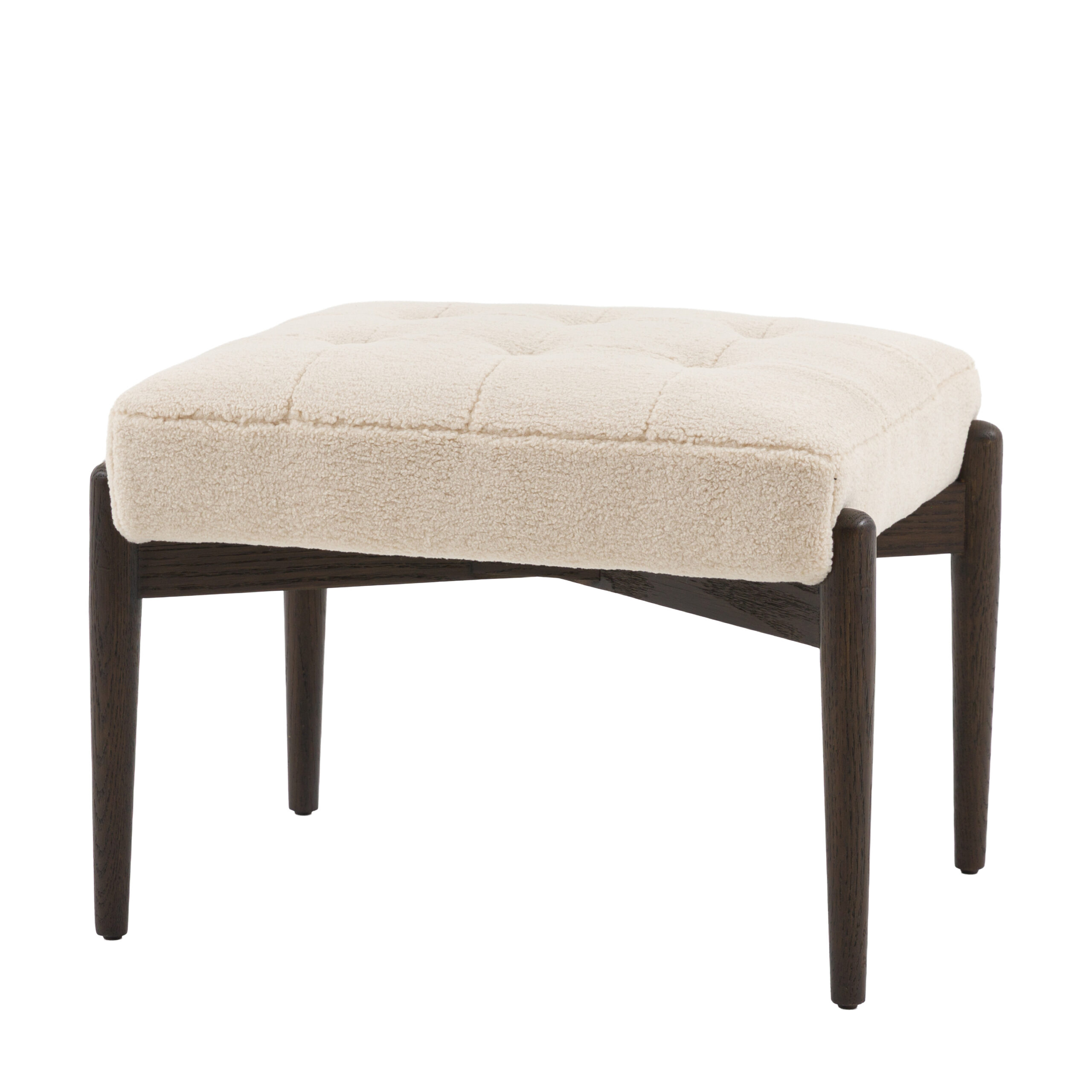 Hoxton Footstool Cream Faux Sheepskin - Image 5