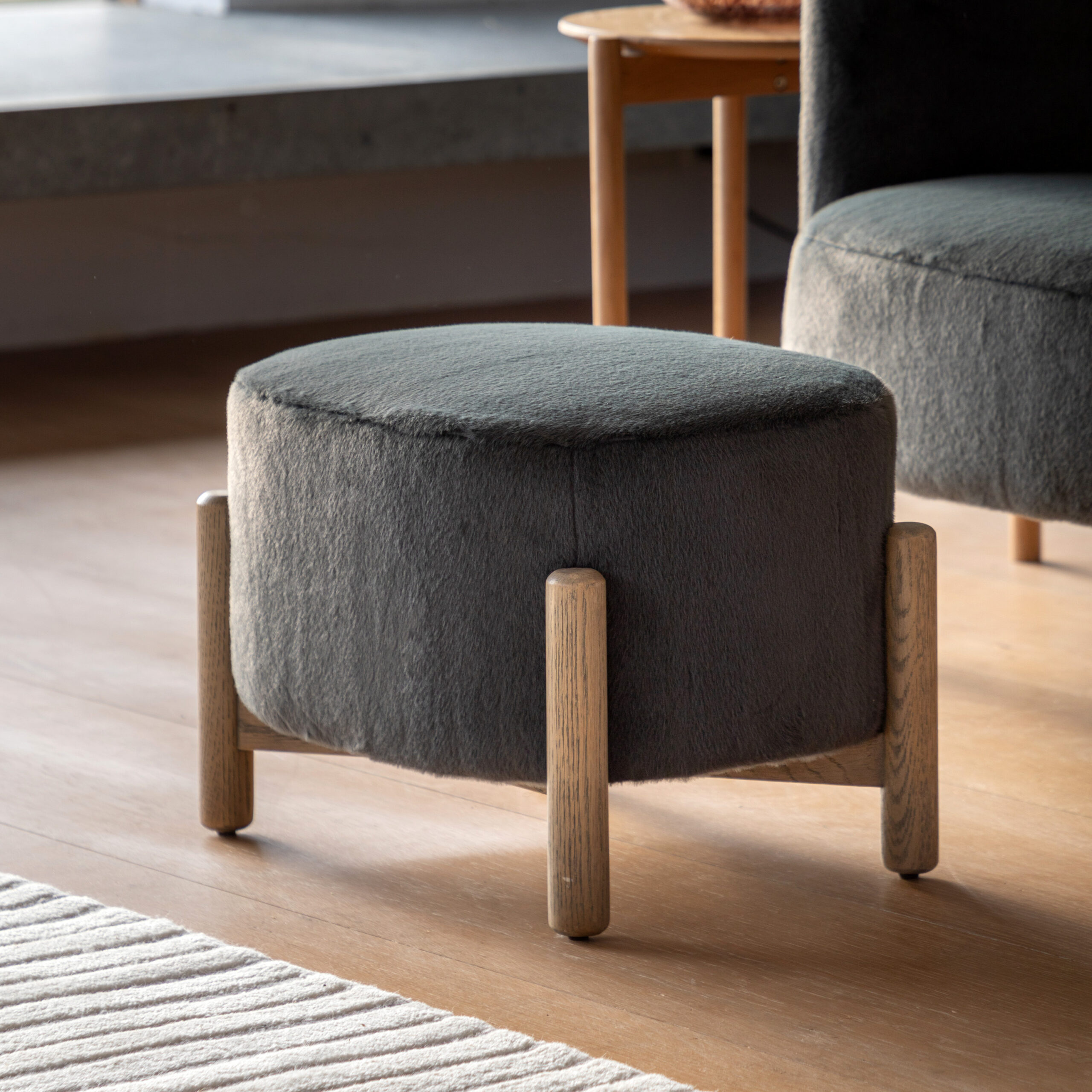 Tiverton Footstool Alaska Graphite