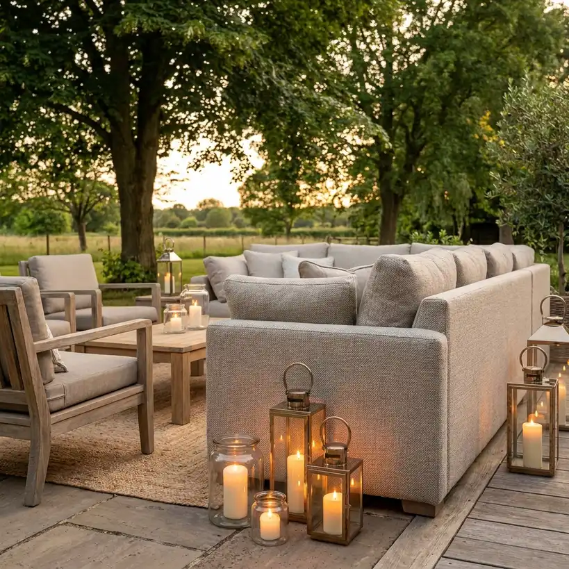 Premium neutral fabric sofa in a modern Staffordshire living room