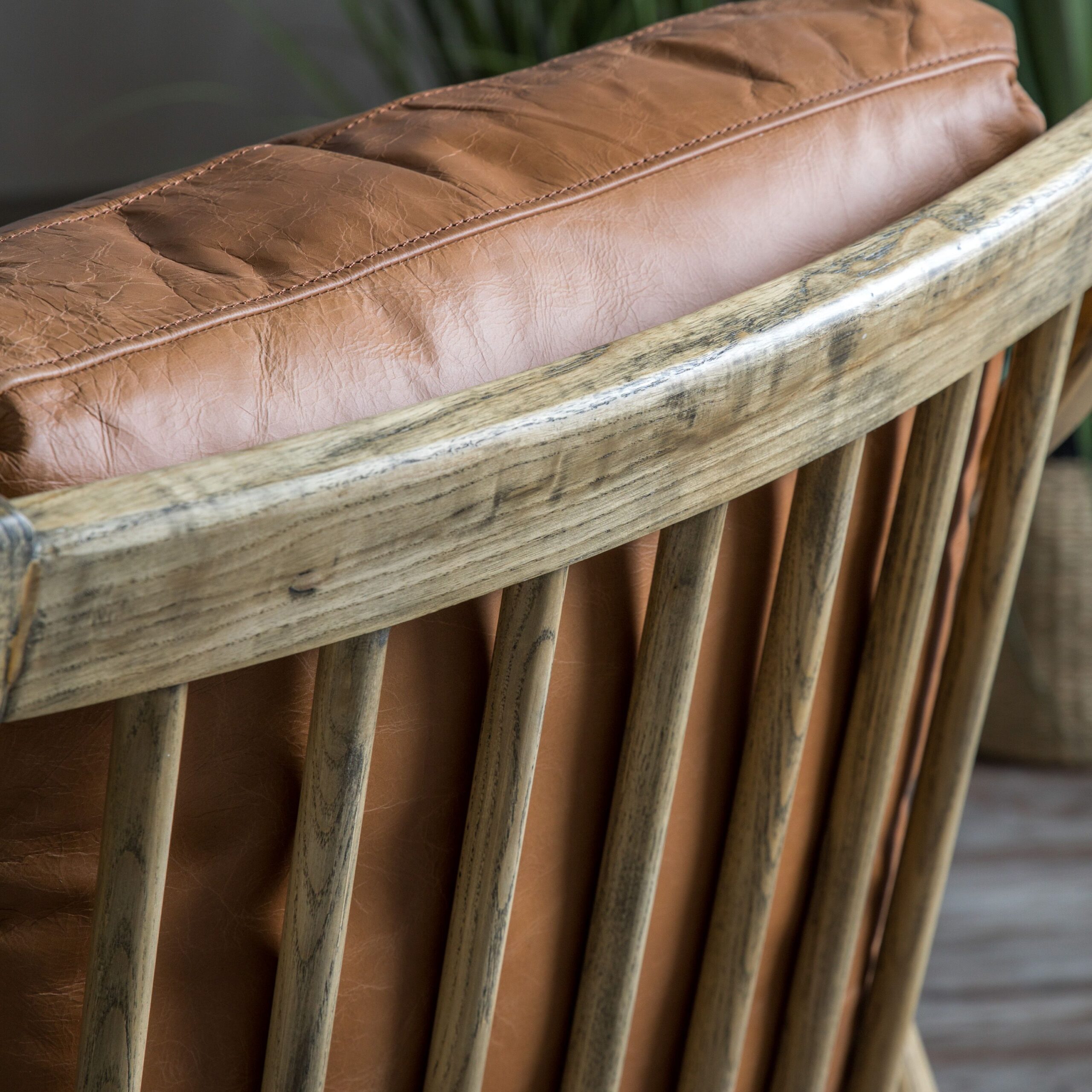 Arden Brown Leather Armchair - Image 3