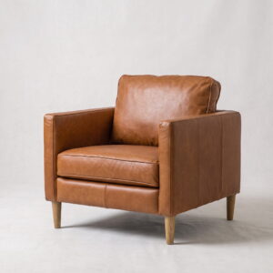 rengard home indoor natural brown leather armchair
