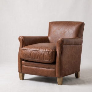 rengard home indoor interior leather armchair natural vintage brown leather