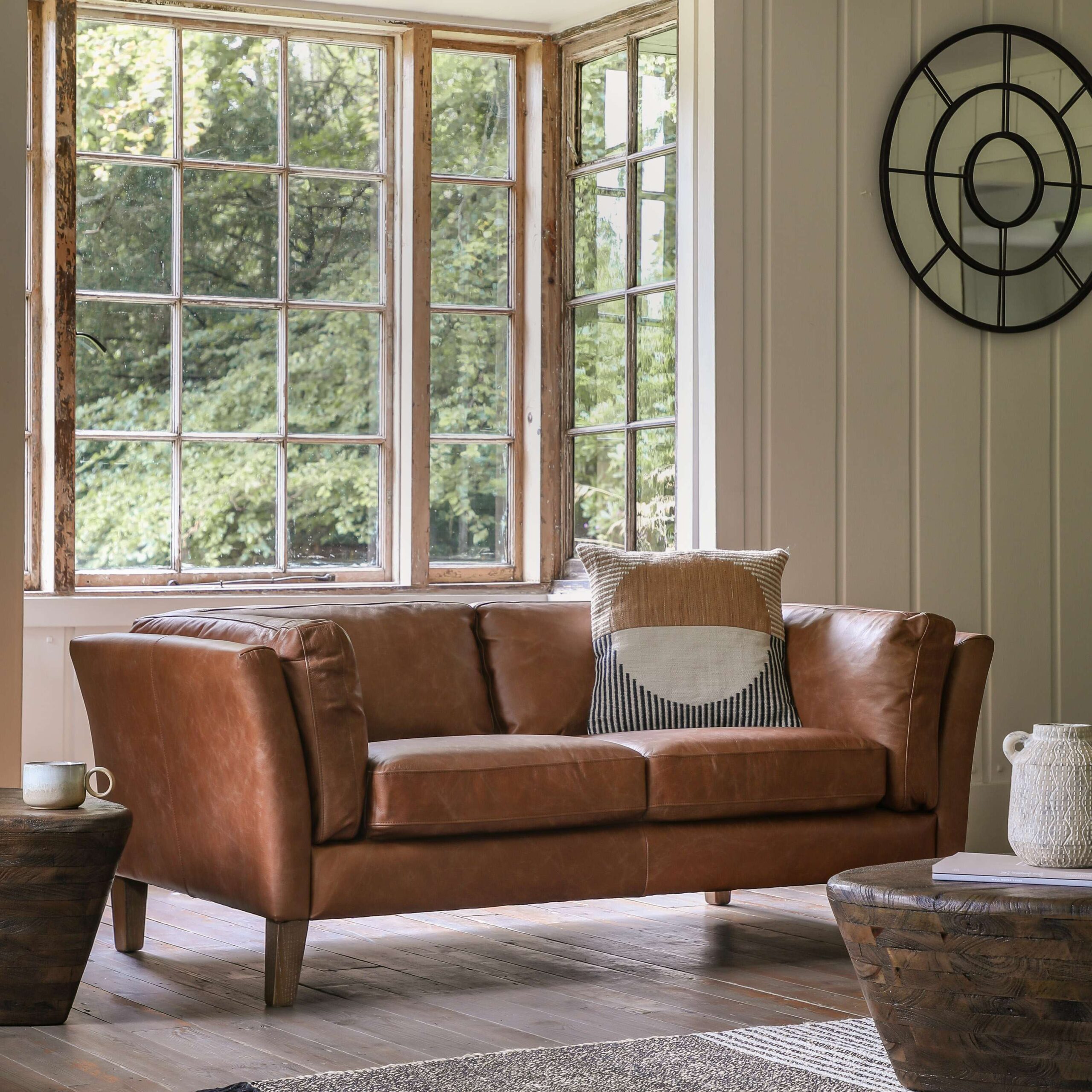 Melbury 2 Seater Sofa Vintage Brown Leather - Image 2
