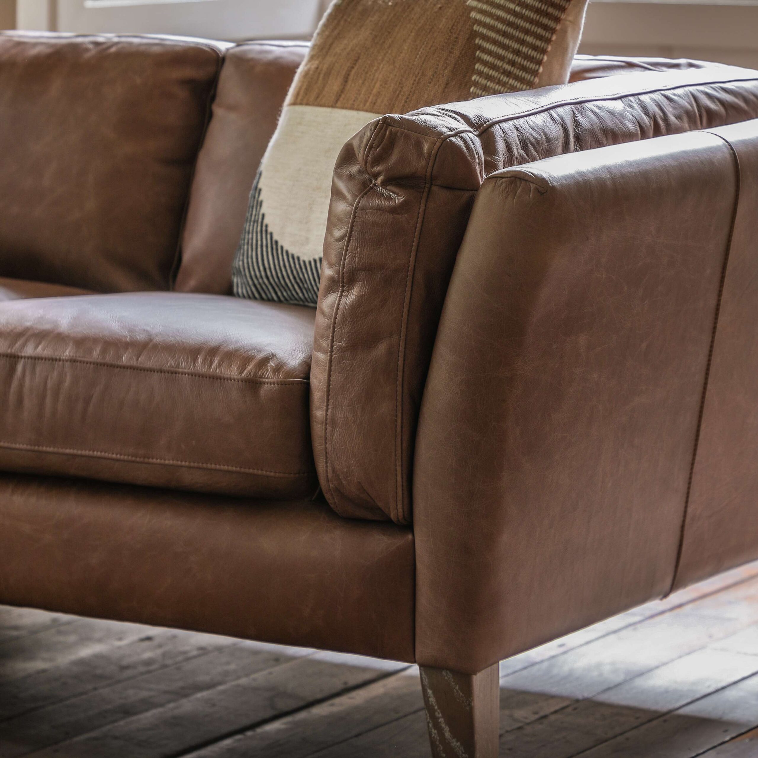 Melbury 2 Seater Sofa Vintage Brown Leather - Image 3