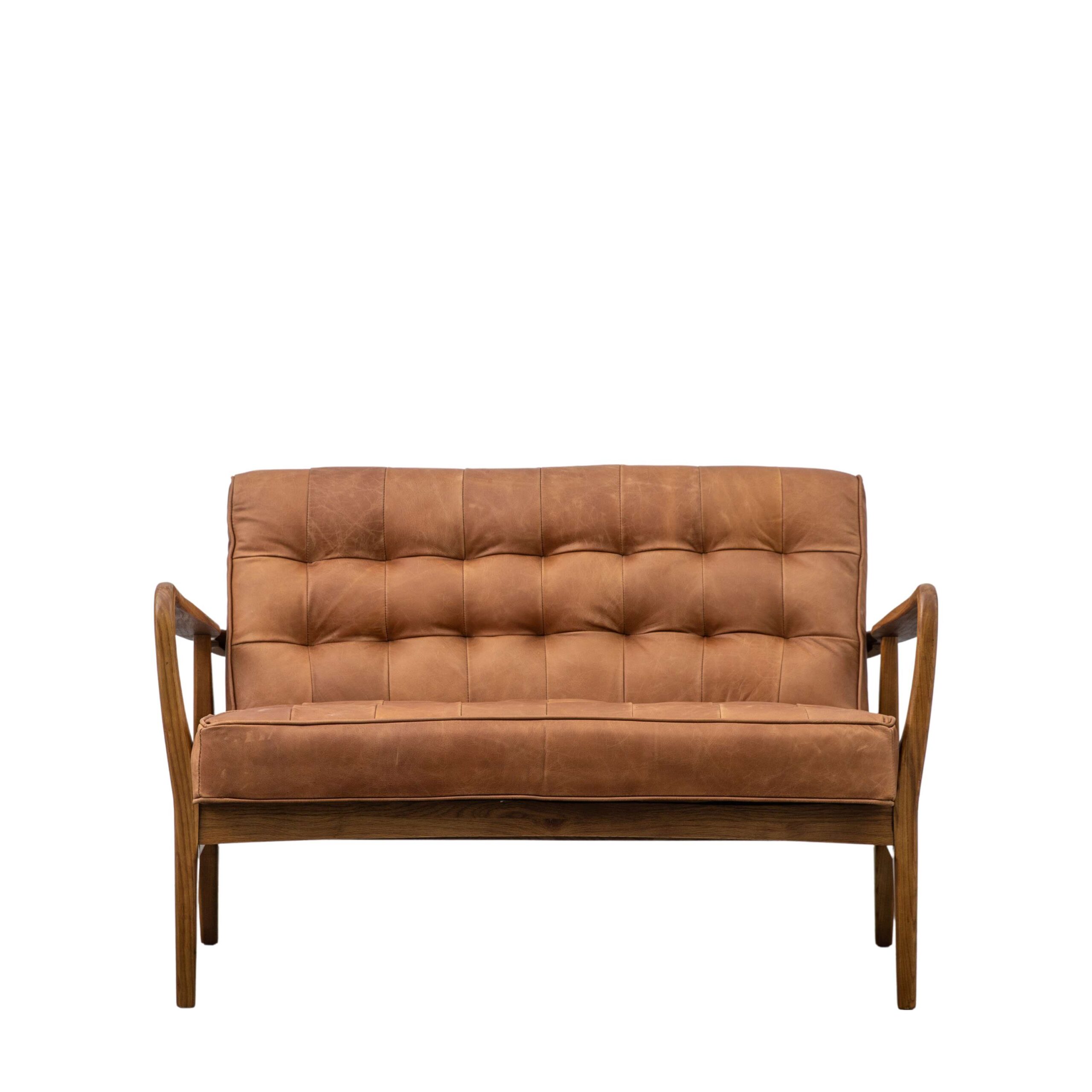 Hoxton 2 Seater Sofa Vintage Brown Leather - Image 5