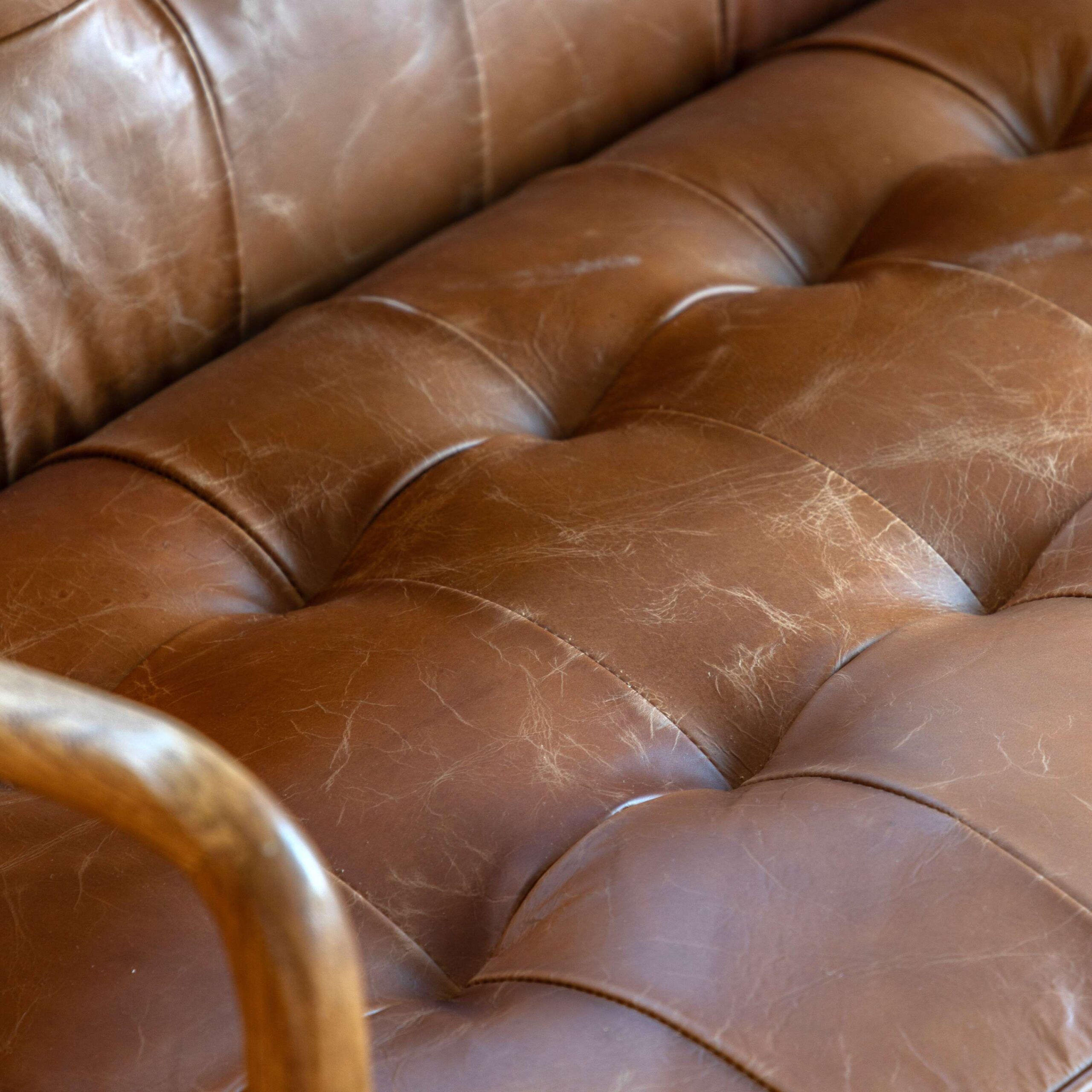 Hoxton 2 Seater Sofa Vintage Brown Leather - Image 4