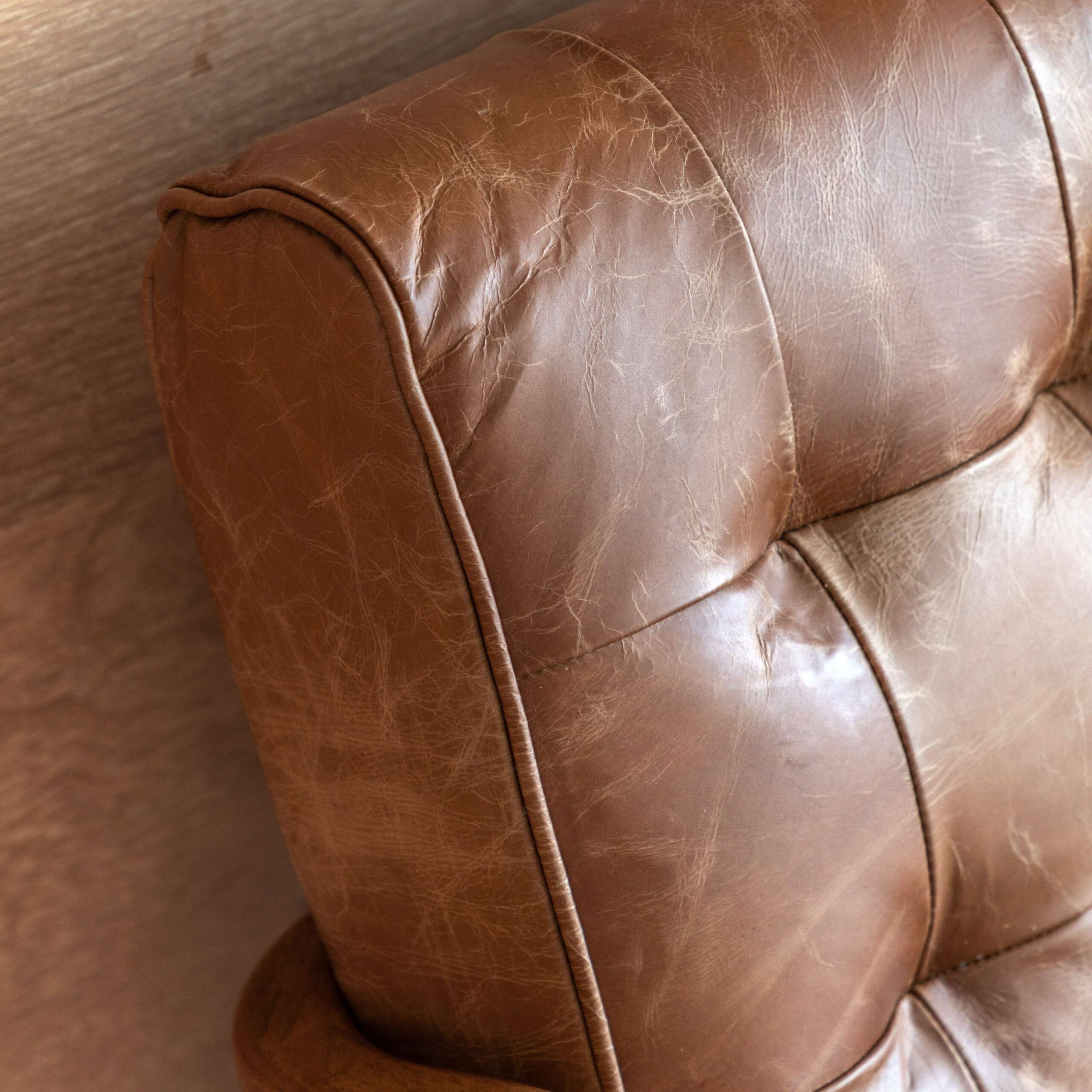 Hoxton 2 Seater Sofa Vintage Brown Leather - Image 3