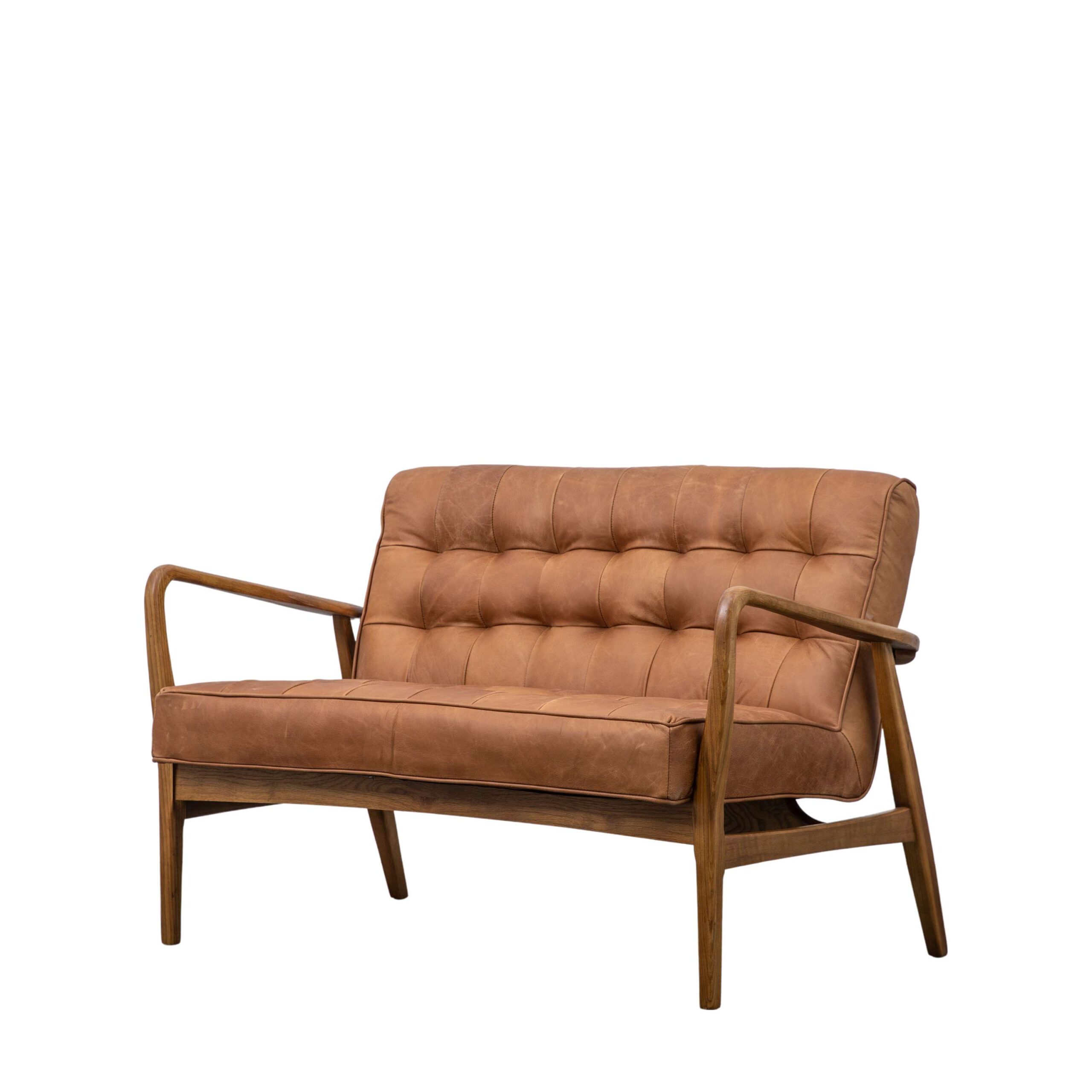 Hoxton 2 Seater Sofa Vintage Brown Leather - Image 6