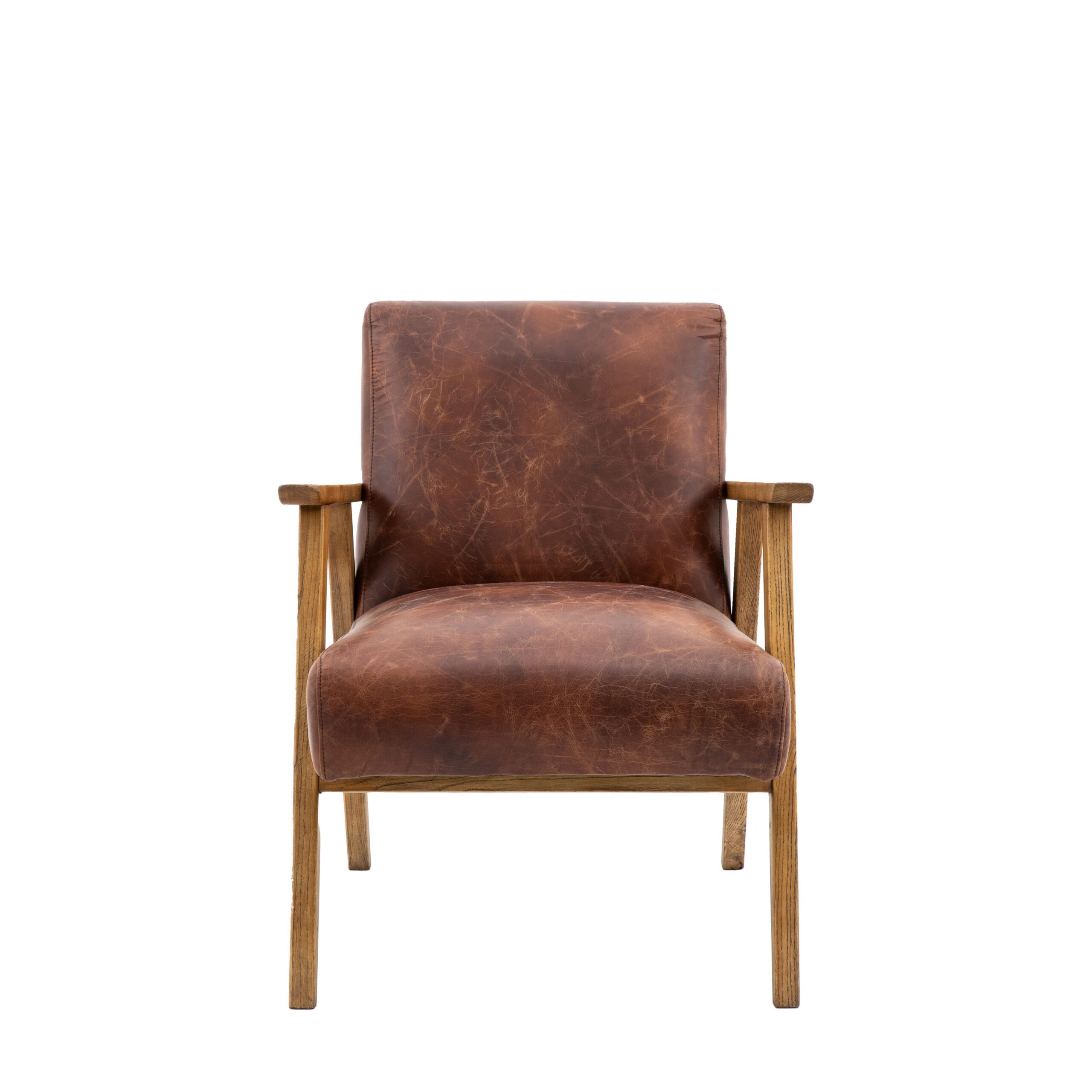 Goodwick Vintage Brown Leather Armchair - Image 6