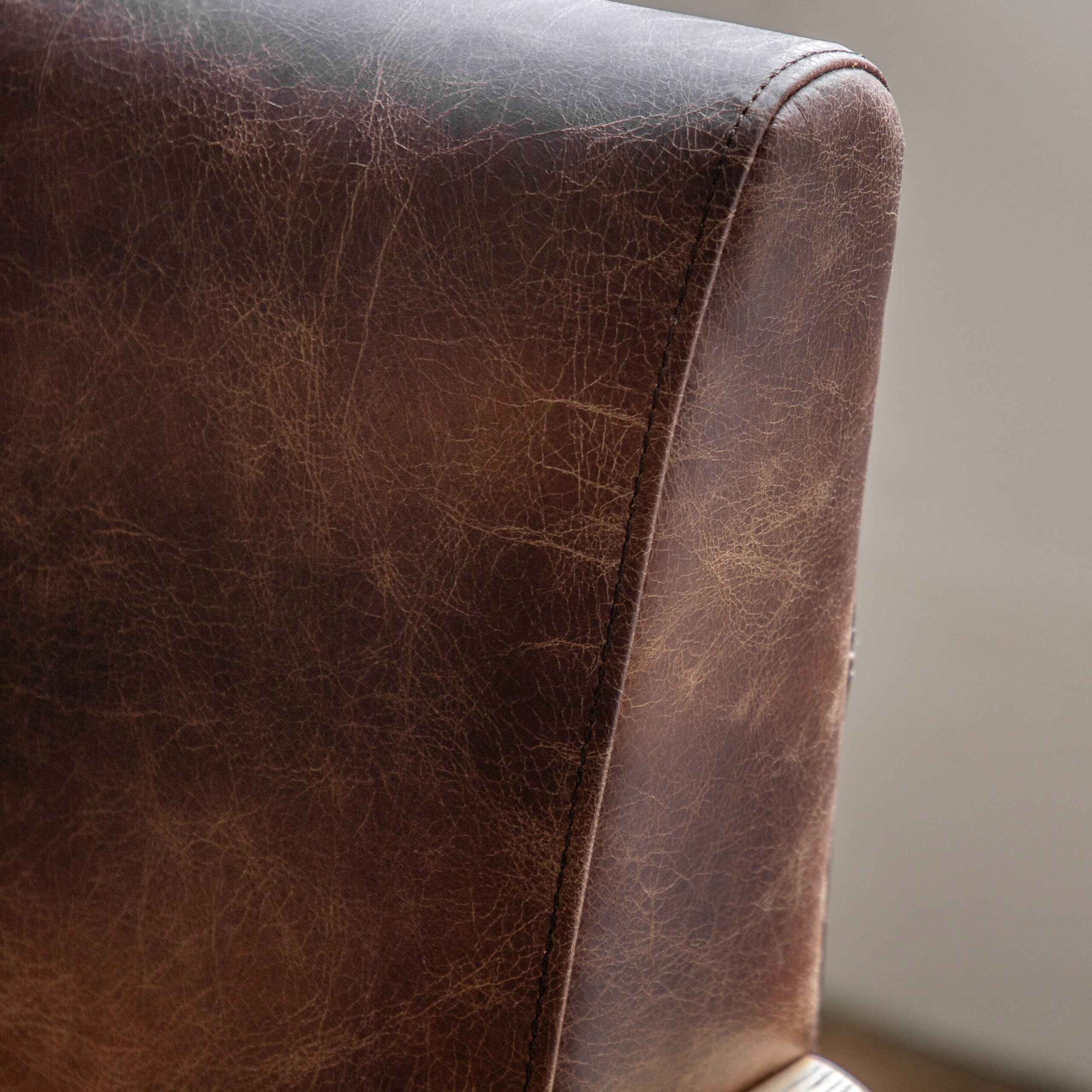 Goodwick Vintage Brown Leather Armchair - Image 4