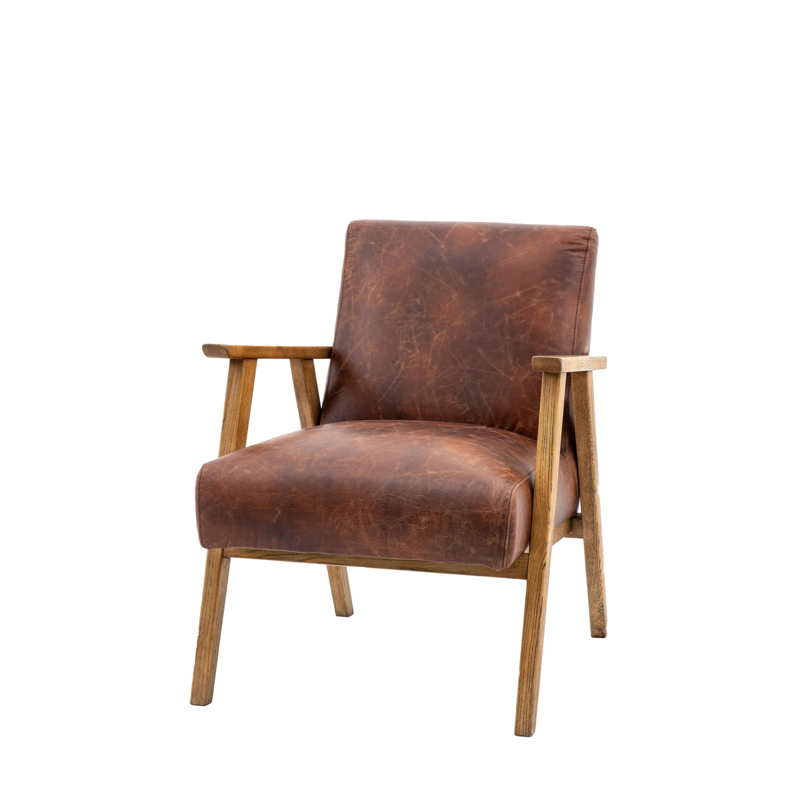 Goodwick Vintage Brown Leather Armchair - Image 7