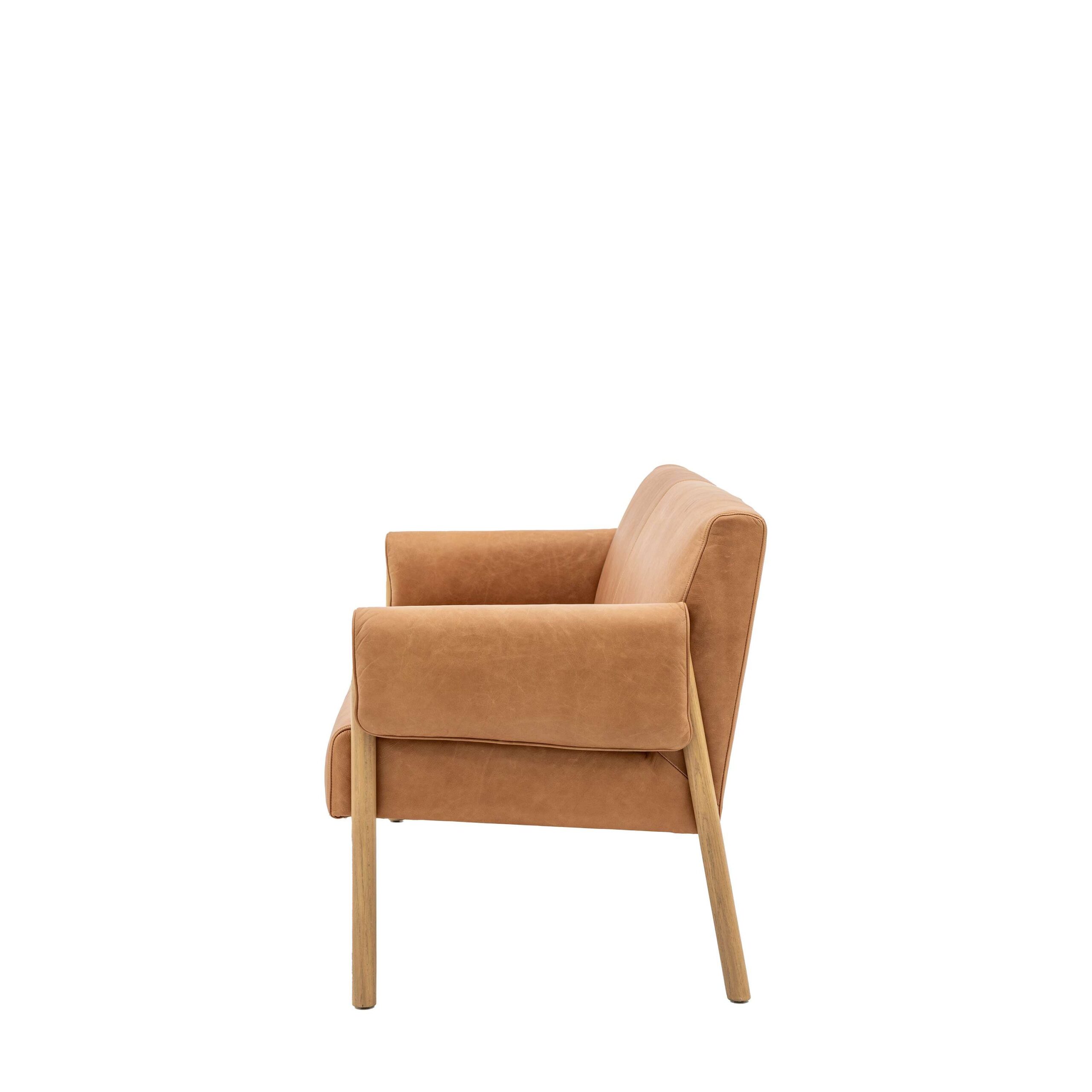 Straven 2 Seater Sofa Brown Leather - Image 9