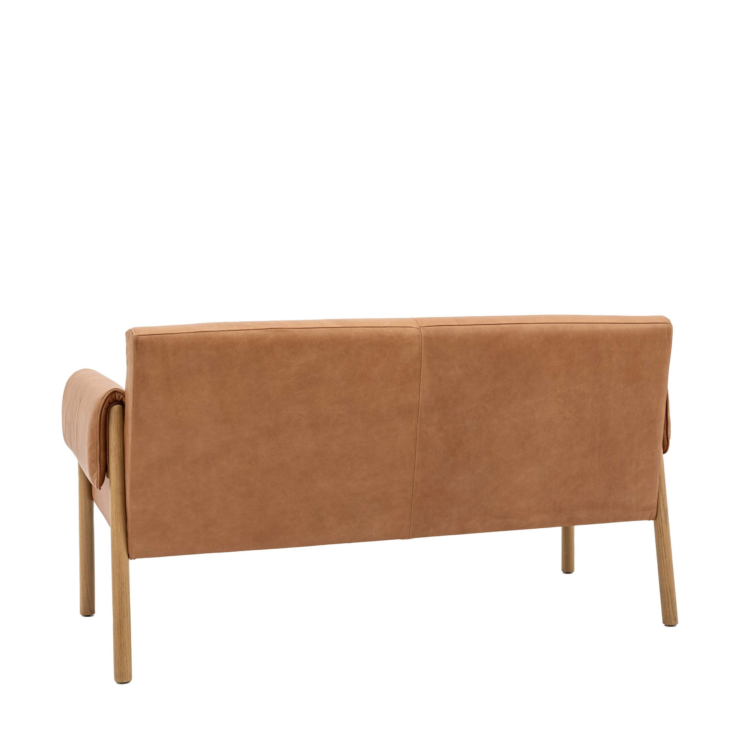 Straven 2 Seater Sofa Brown Leather - Image 10