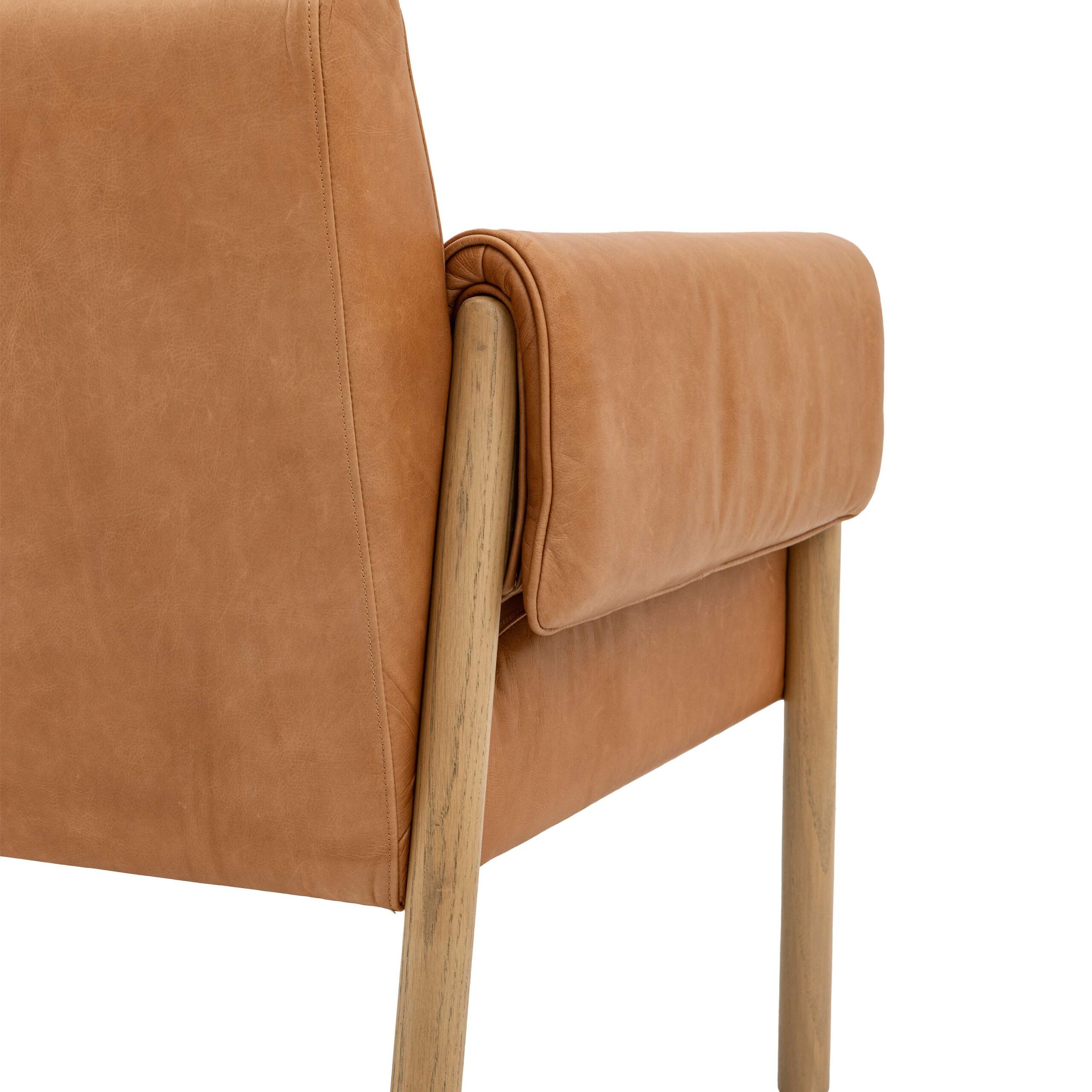 Straven 2 Seater Sofa Brown Leather - Image 5