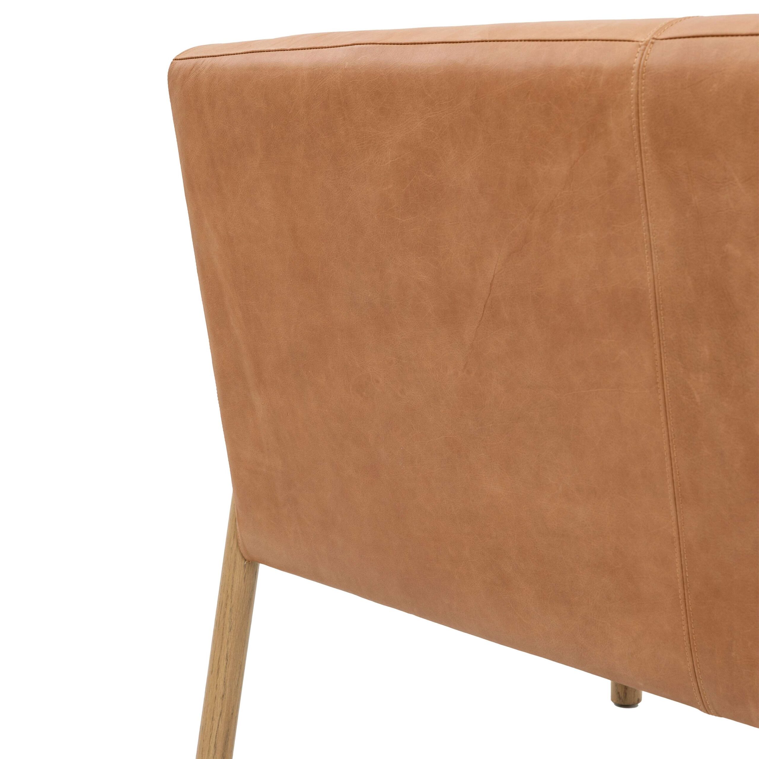 Straven 2 Seater Sofa Brown Leather - Image 6