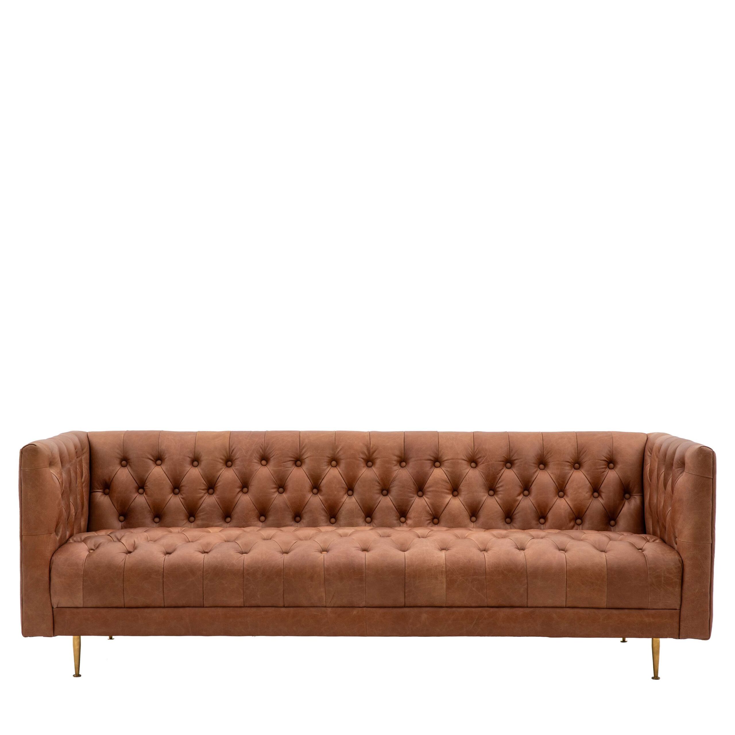 Dalven Sofa Antique Brown Leather - Image 6