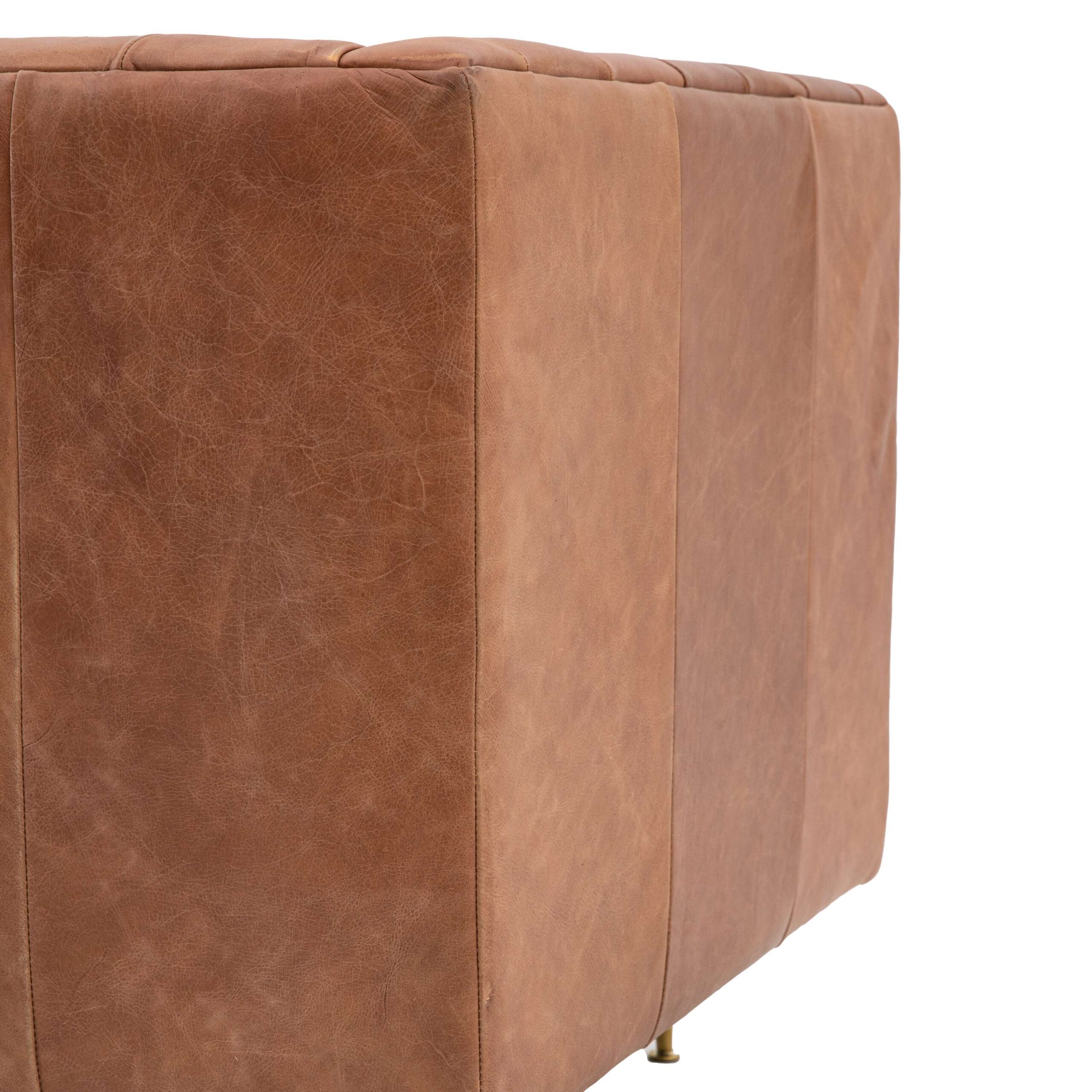 Dalven Sofa Antique Brown Leather - Image 9