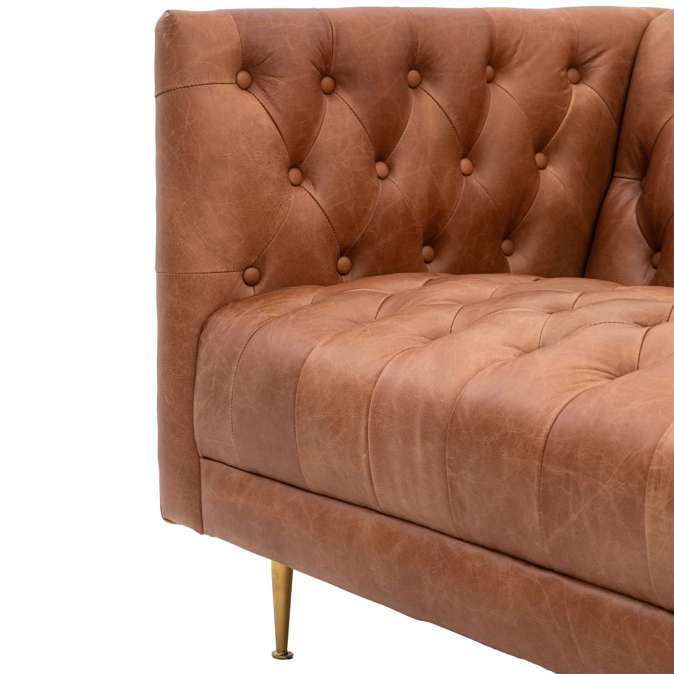Dalven Sofa Antique Brown Leather - Image 10