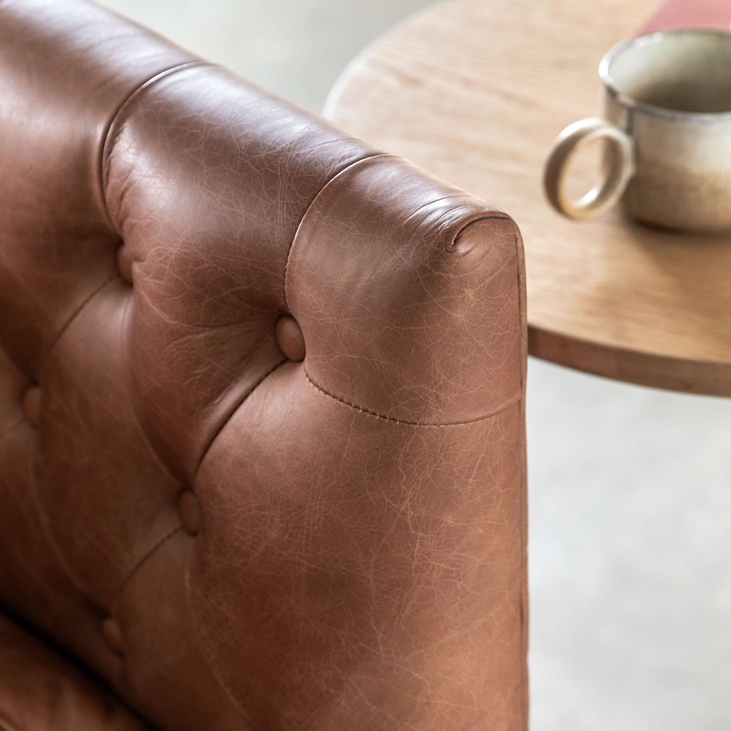 Dalven Sofa Antique Brown Leather - Image 3