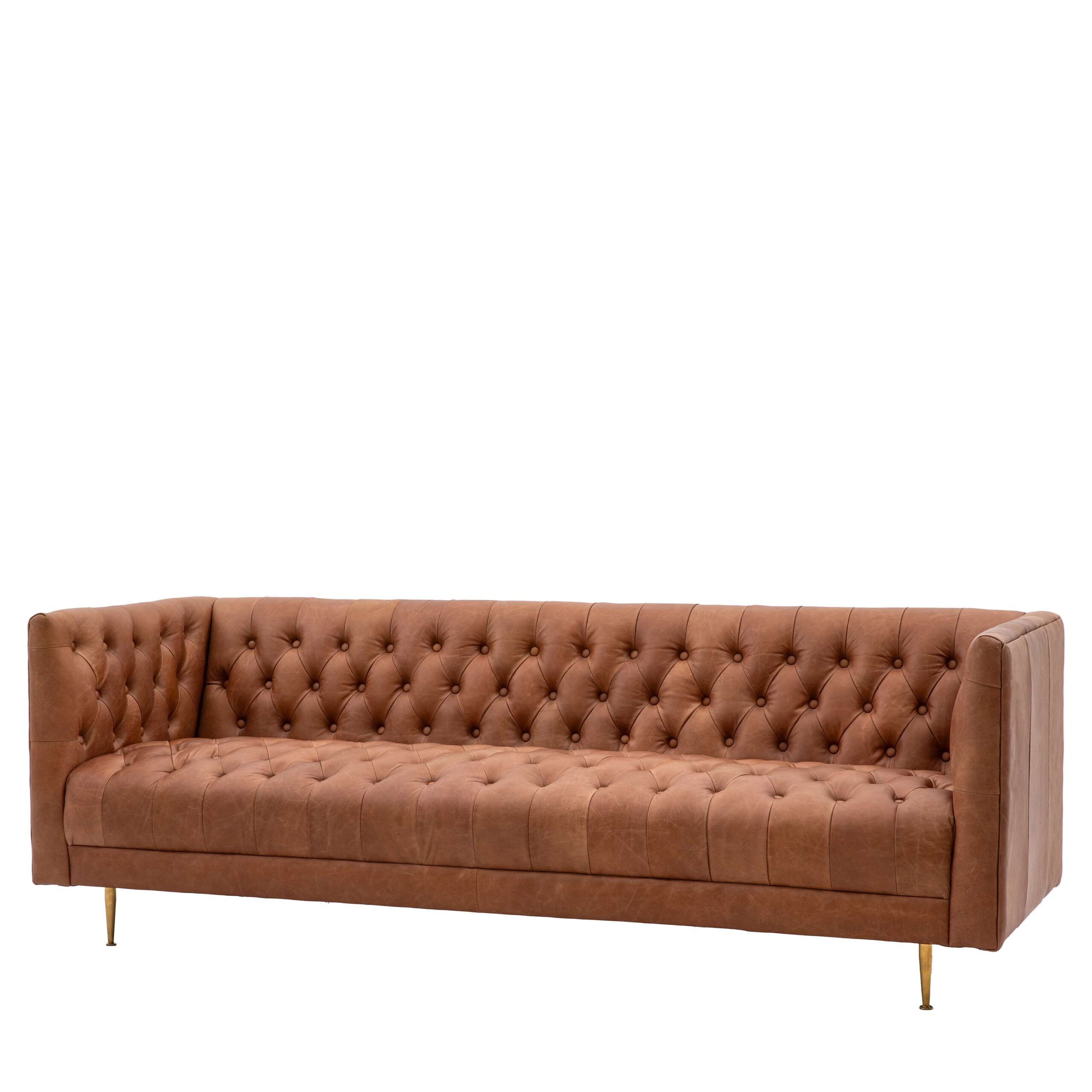 Dalven Sofa Antique Brown Leather - Image 7