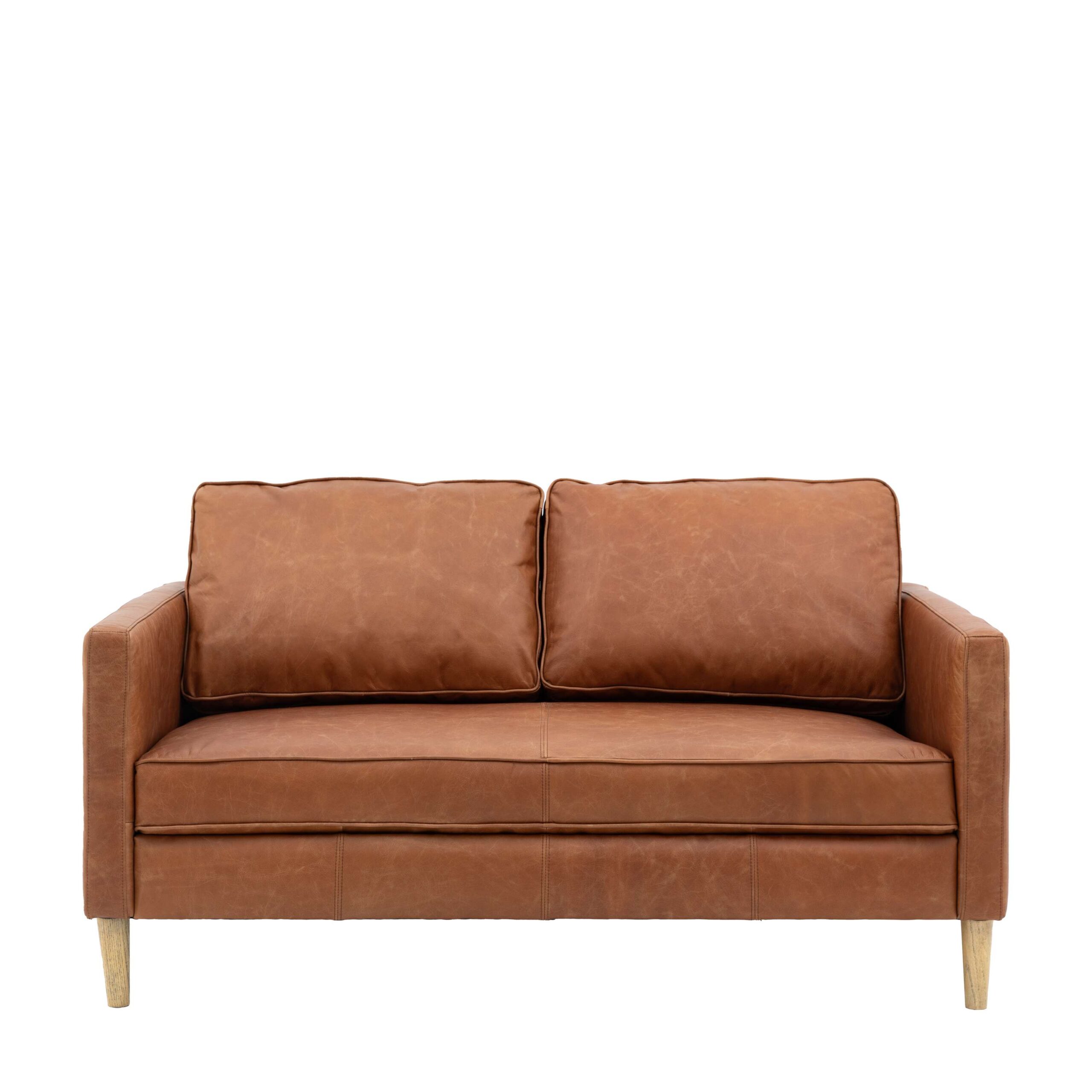 Oswin 2 Seater Sofa Vintage Brown Leather - Image 5