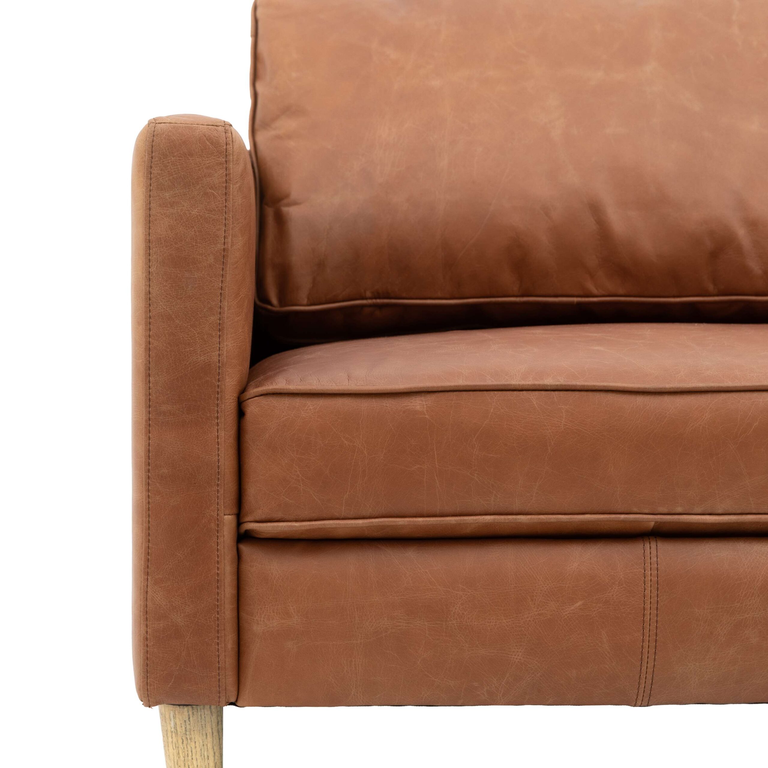 Oswin 2 Seater Sofa Vintage Brown Leather - Image 9
