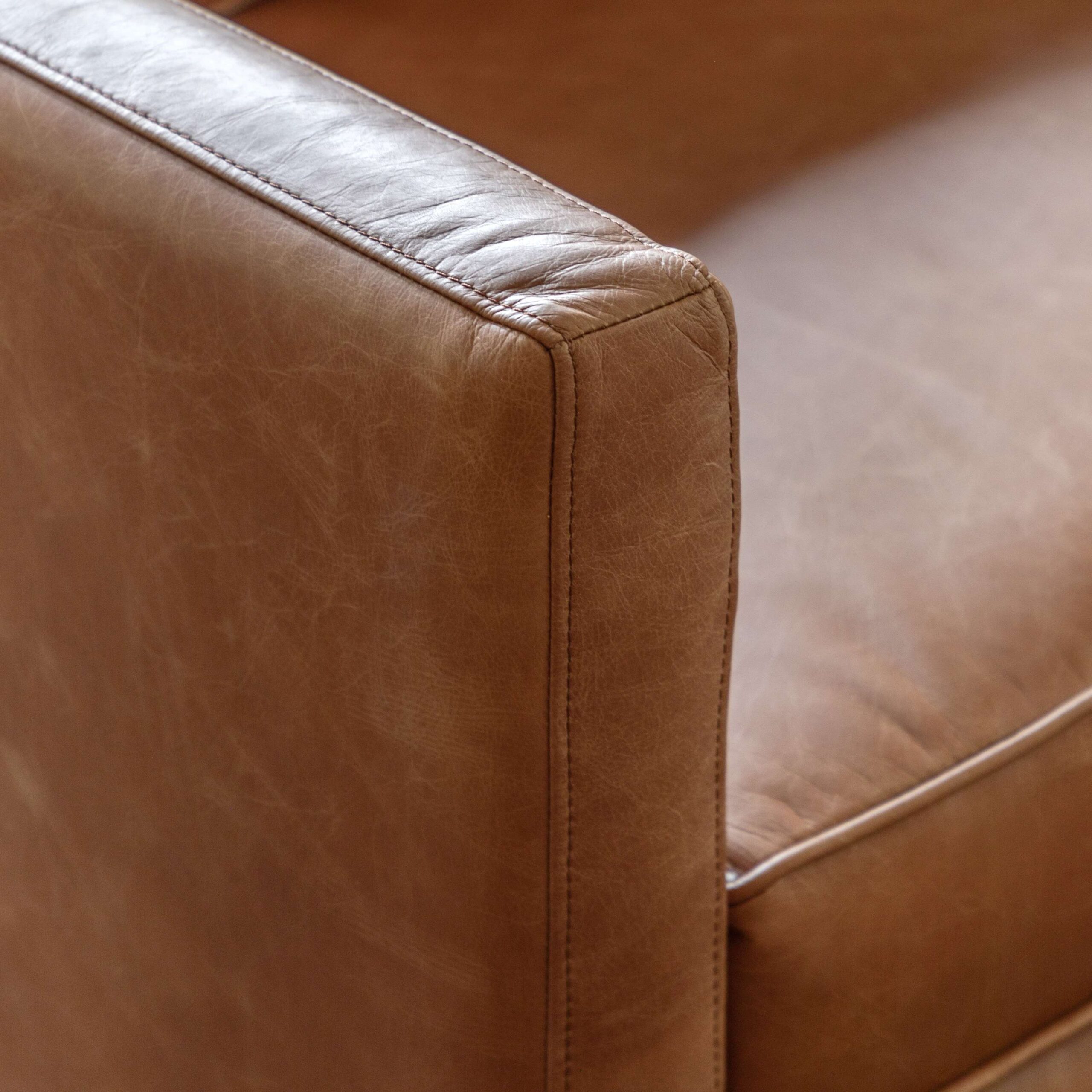Oswin 2 Seater Sofa Vintage Brown Leather - Image 4