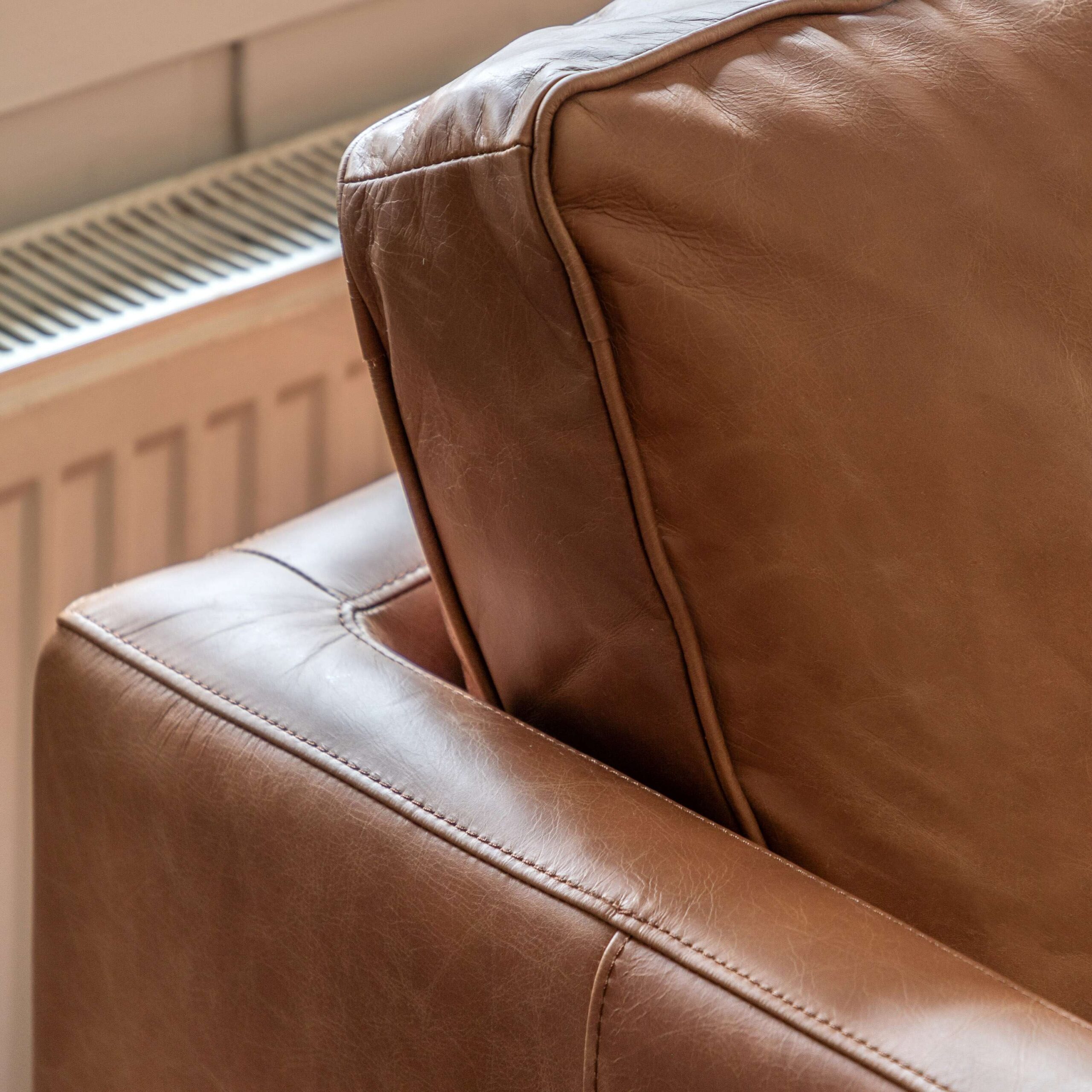Oswin 2 Seater Sofa Vintage Brown Leather - Image 3