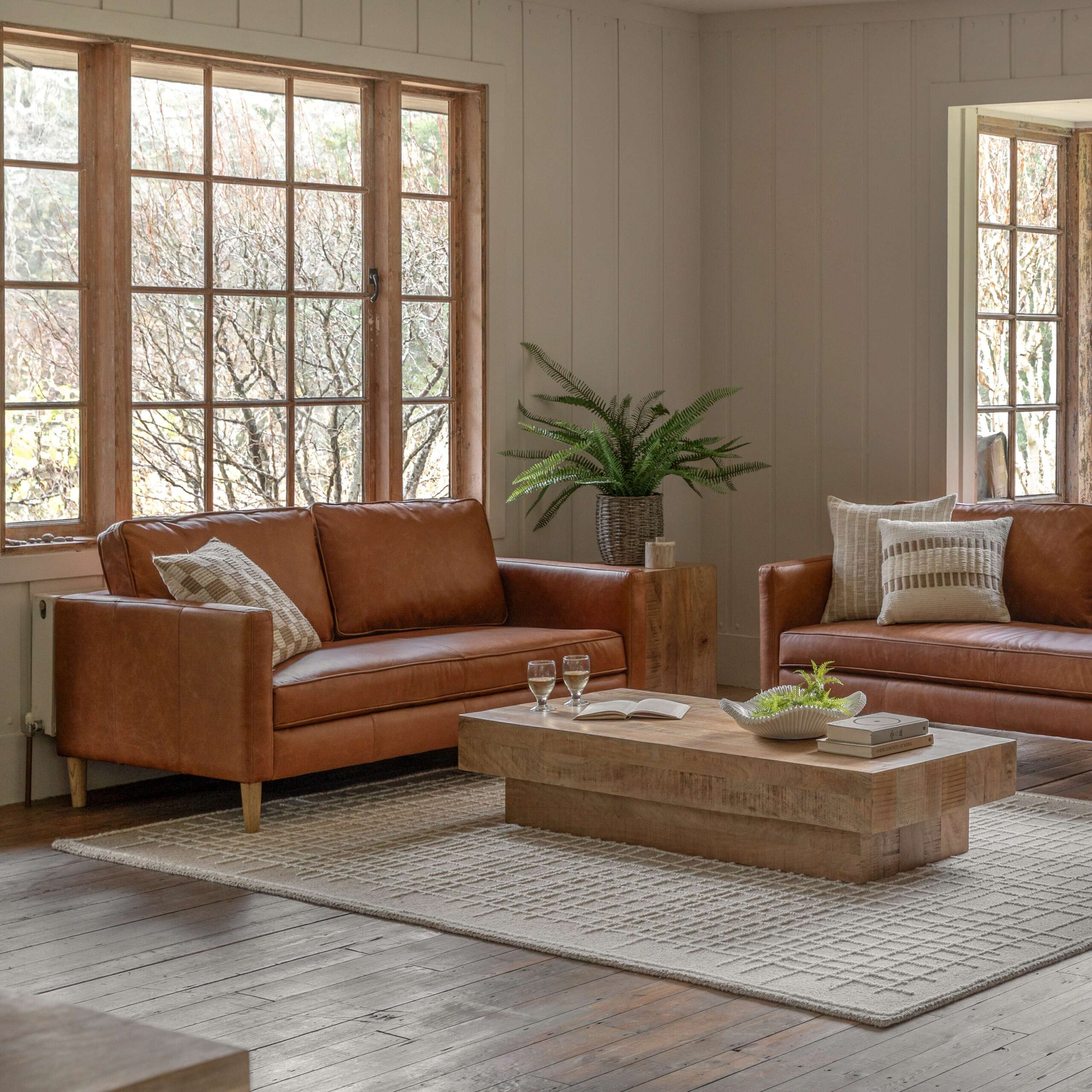 Oswin 2 Seater Sofa Vintage Brown Leather - Image 2