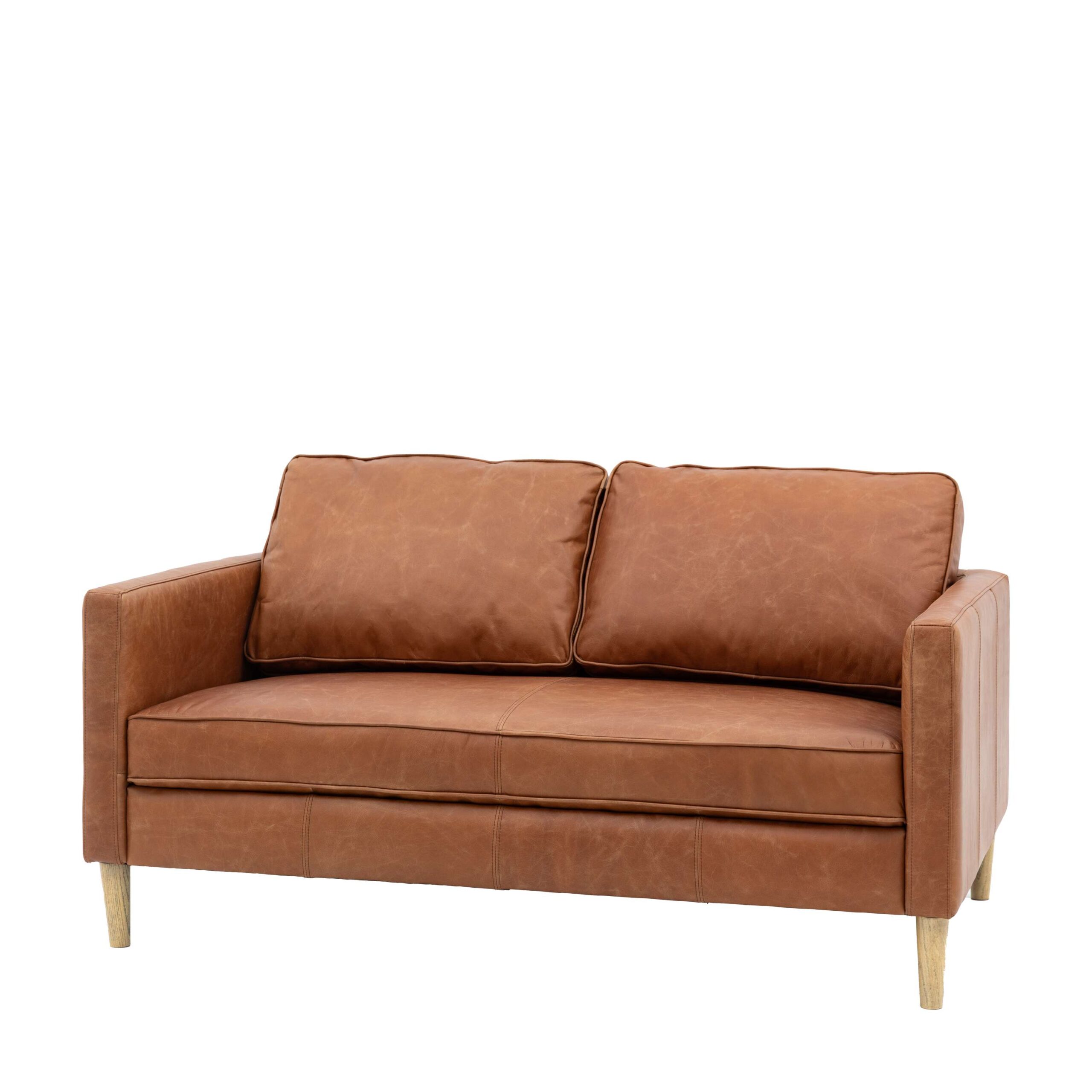 Oswin 2 Seater Sofa Vintage Brown Leather - Image 6