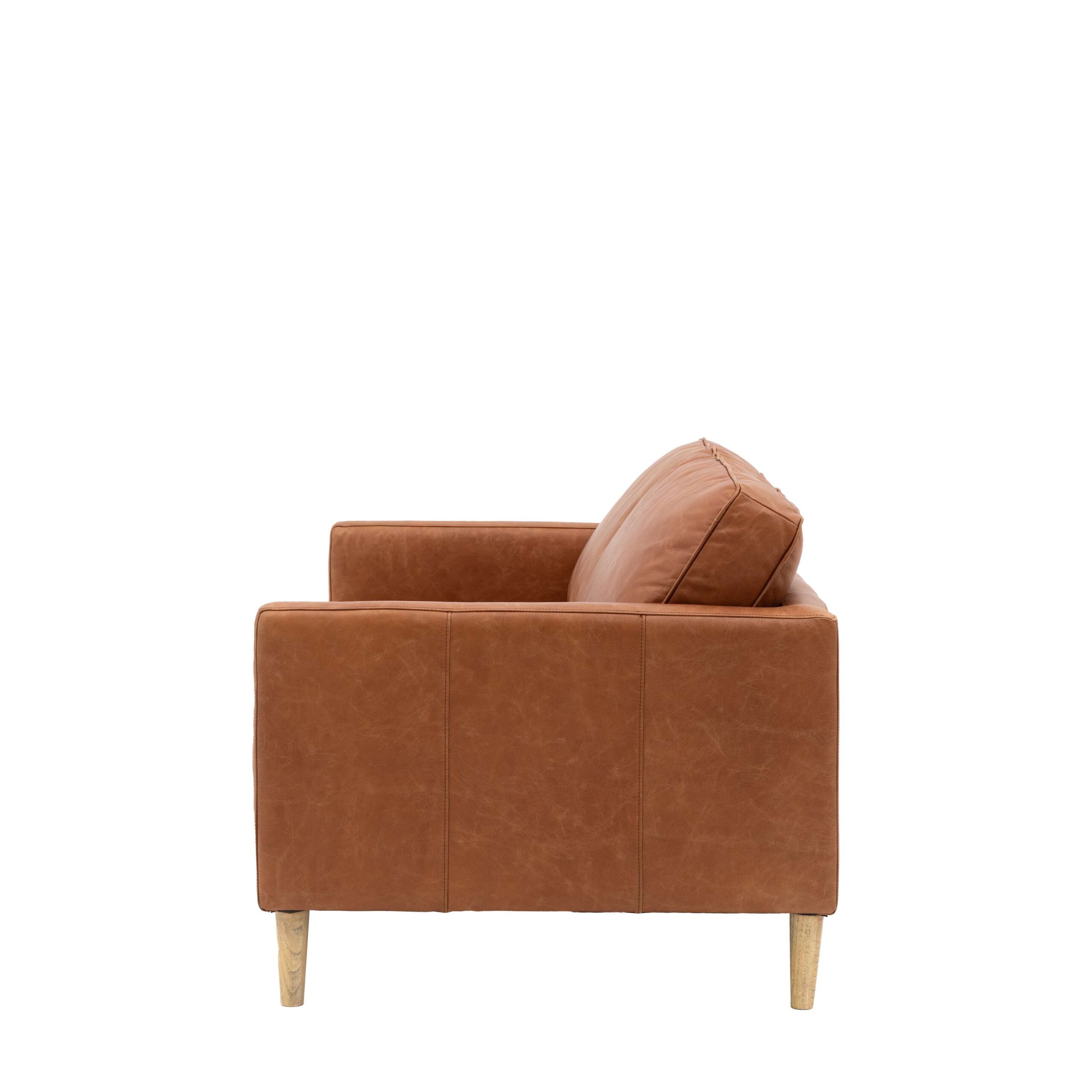 Oswin 2 Seater Sofa Vintage Brown Leather - Image 7