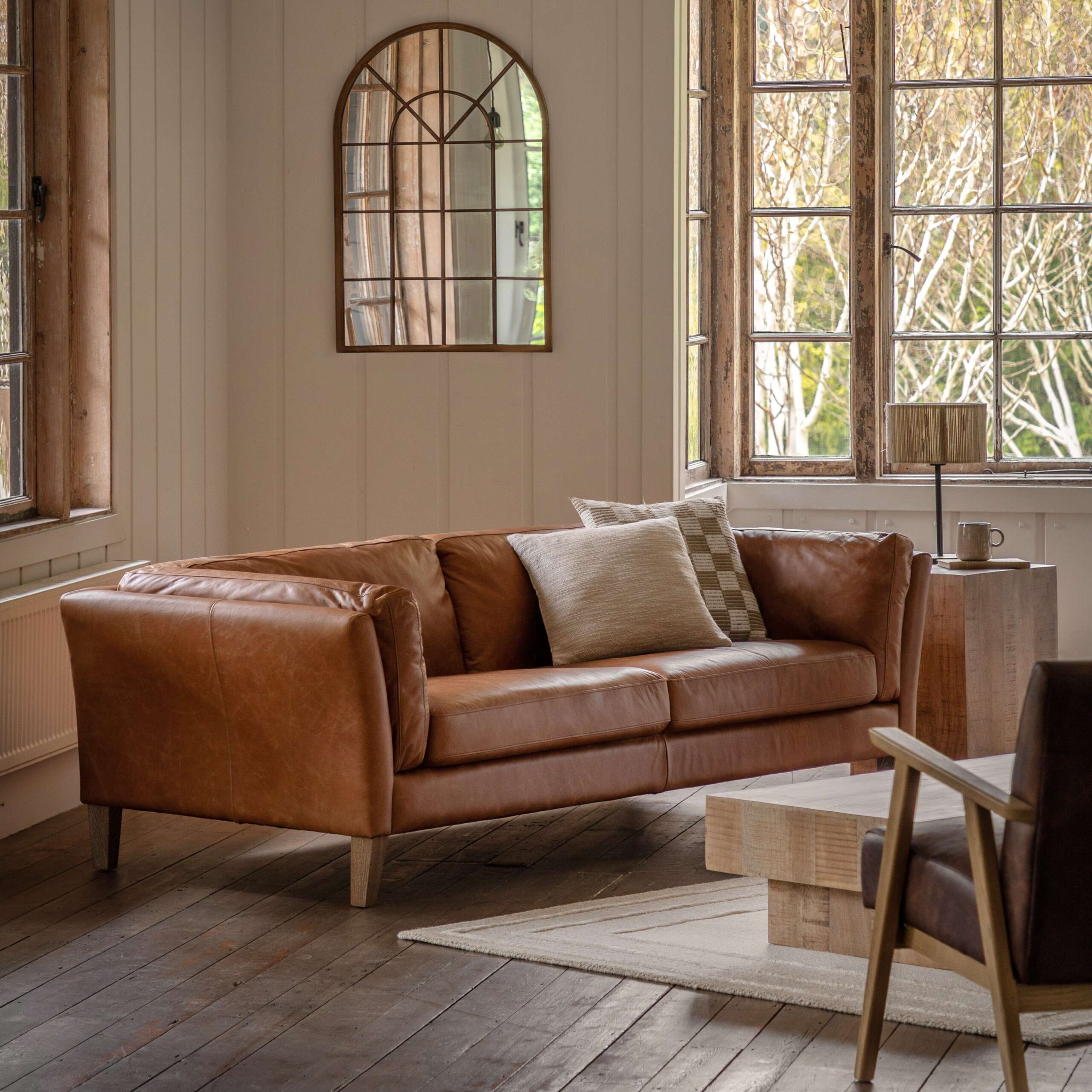Melbury 3 Seater Sofa Vintage Brown Leather - Image 2