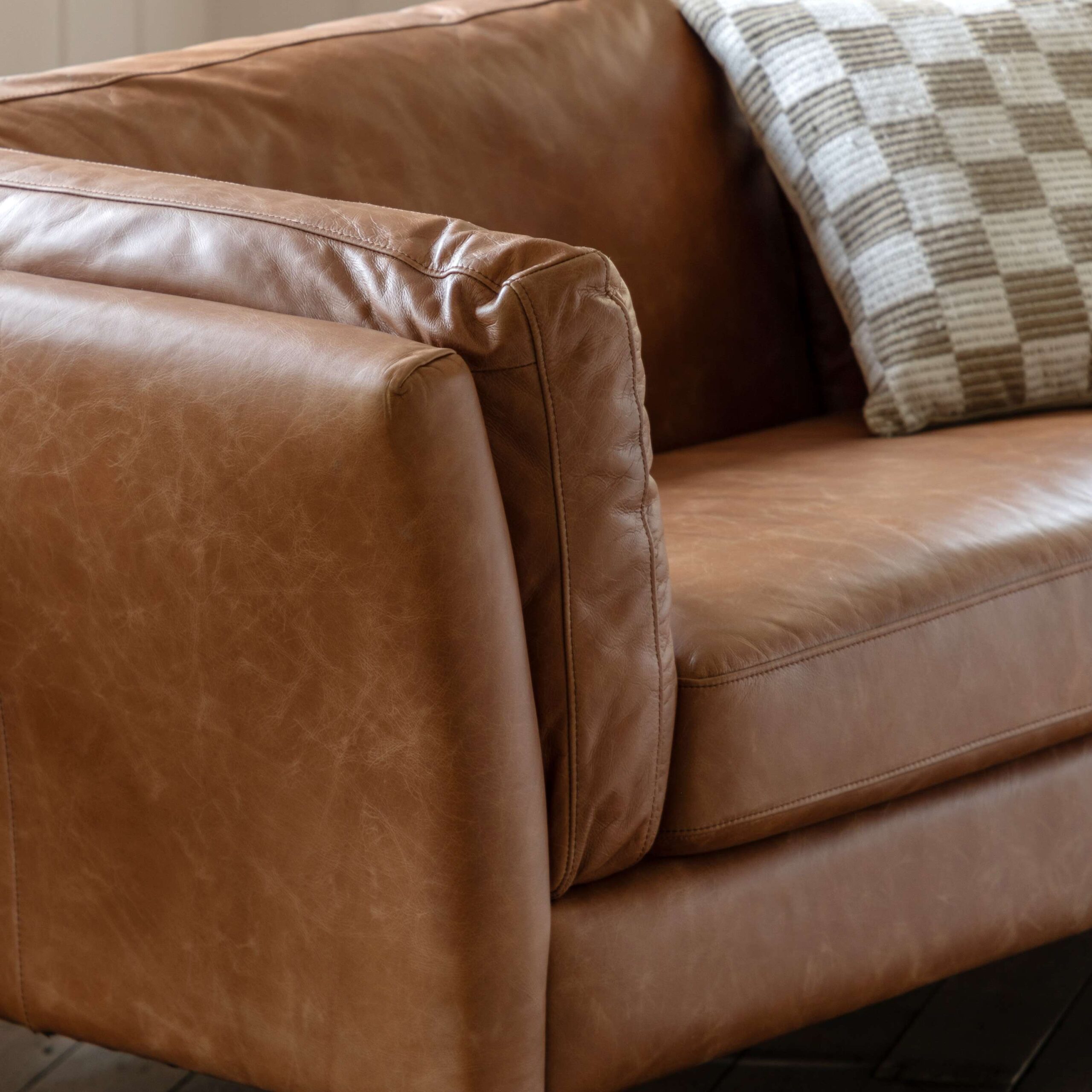Melbury 3 Seater Sofa Vintage Brown Leather - Image 4