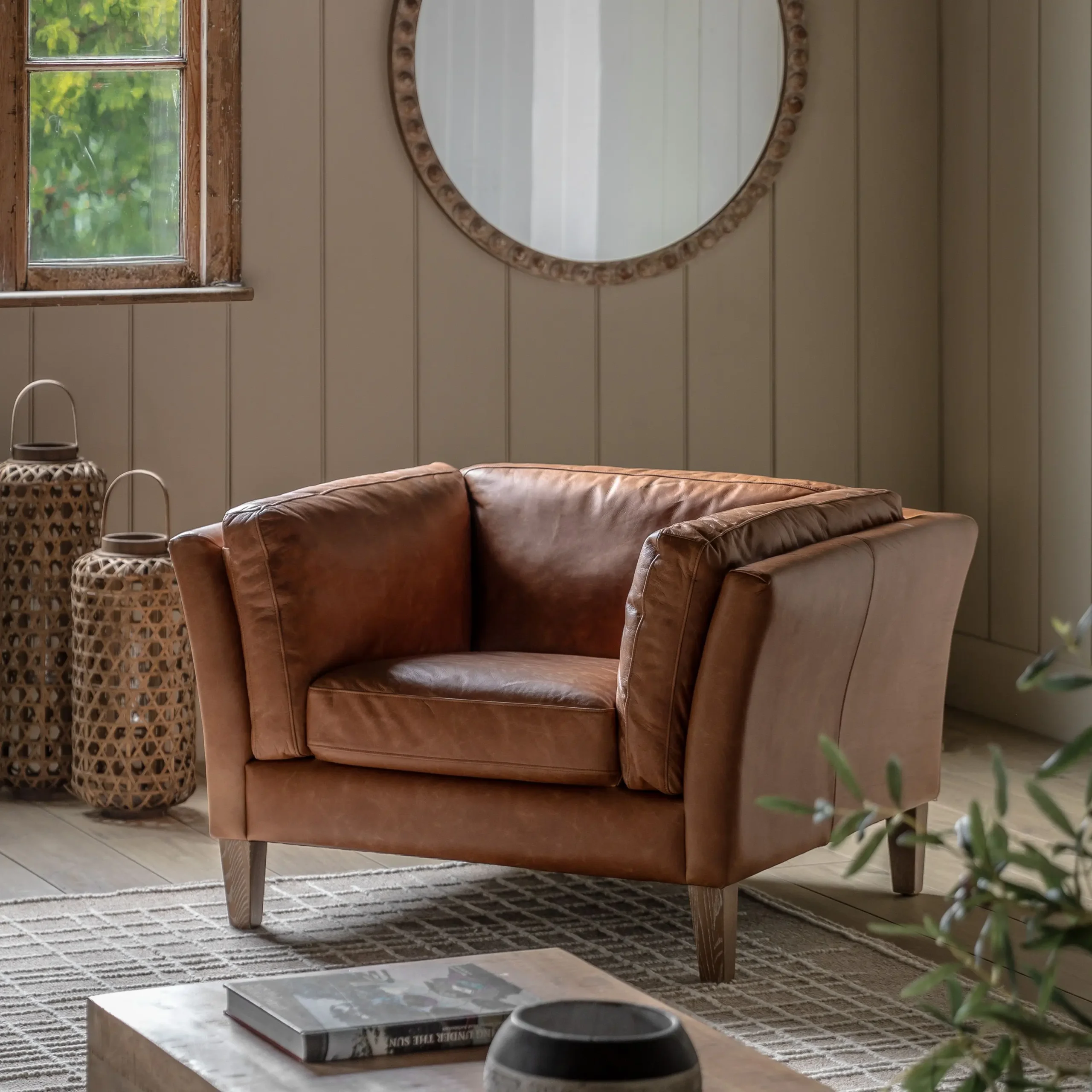 Melbury Vintage Brown Leather Armchair - Image 2