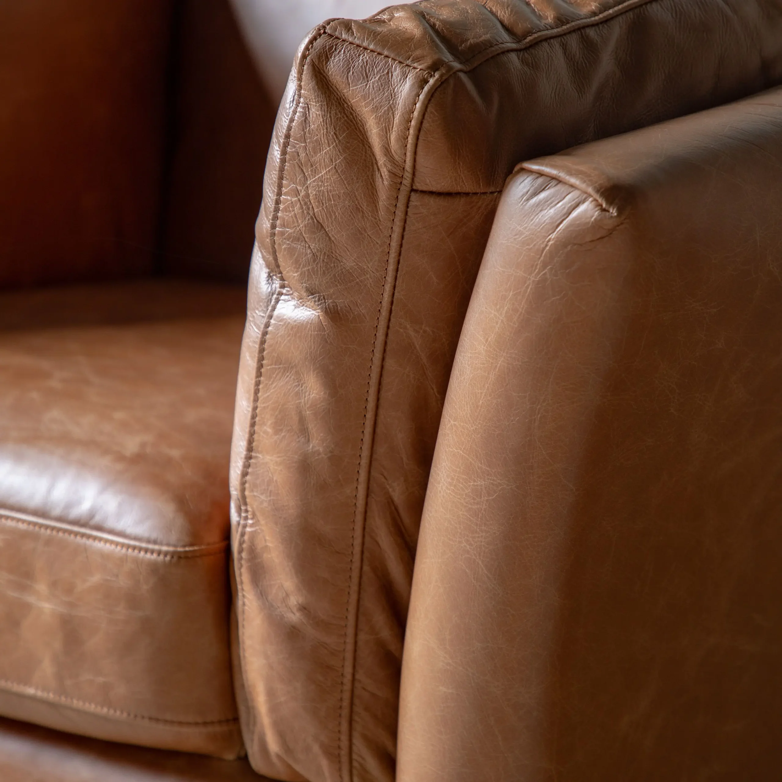 Melbury Vintage Brown Leather Armchair - Image 3