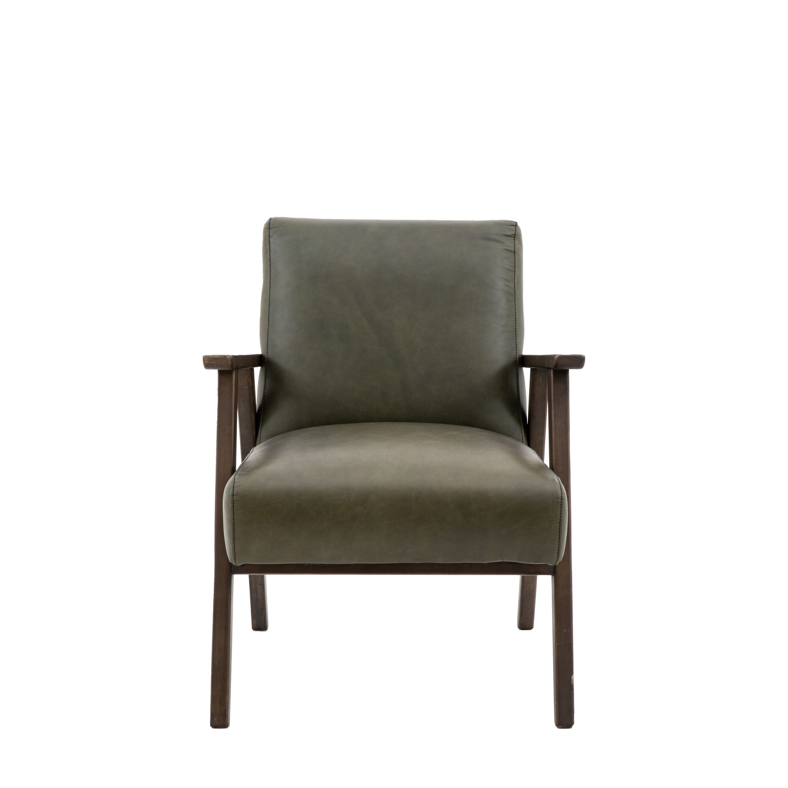 Goodwick Green Leather Armchair - Image 5