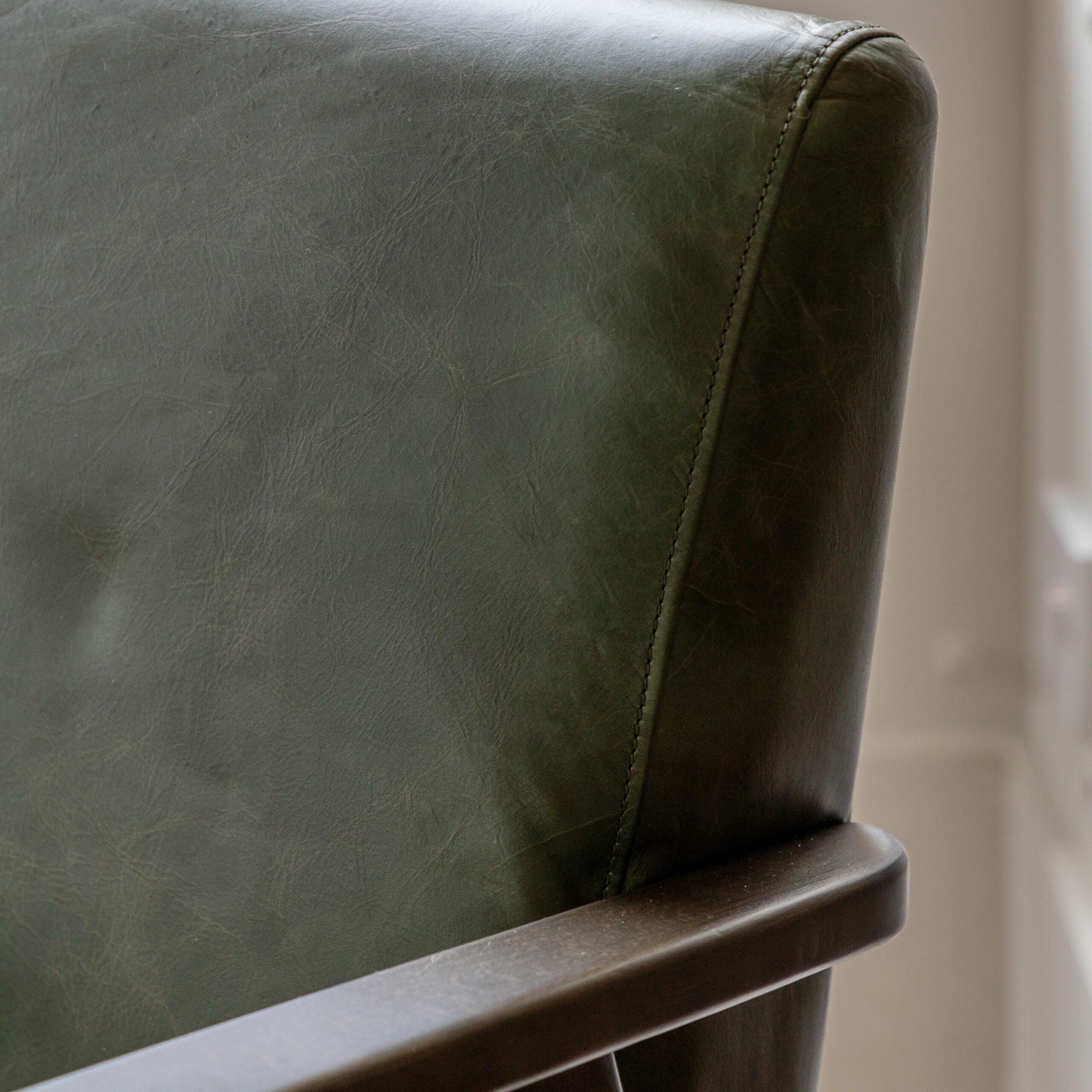 Goodwick Green Leather Armchair - Image 3