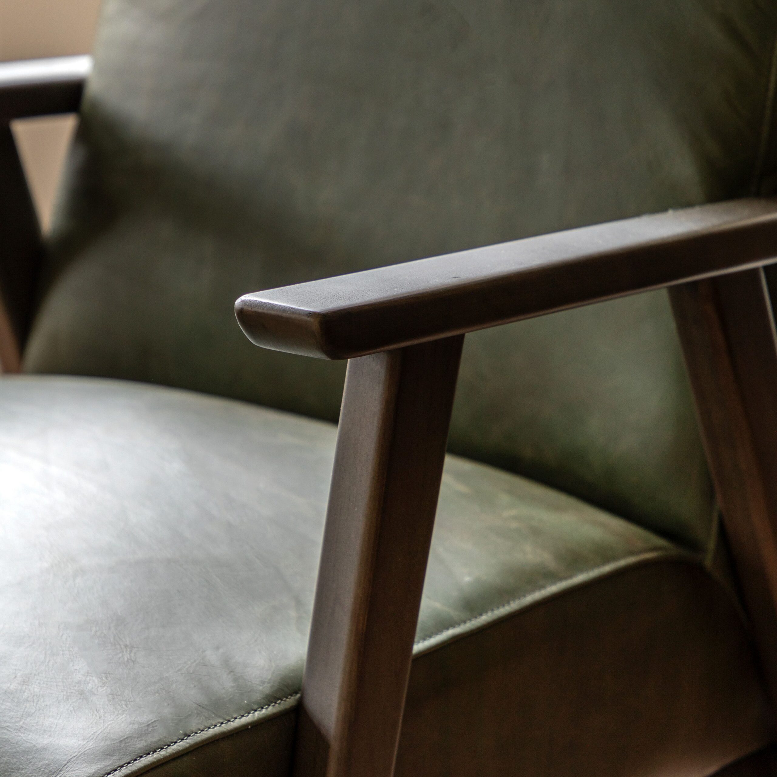 Goodwick Green Leather Armchair - Image 4